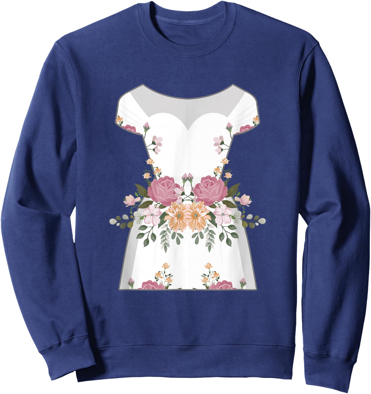 Hilarious Wedding Dresses Engagements Mockery Illustration Sweatshirt - Sweatshirt | Navy
