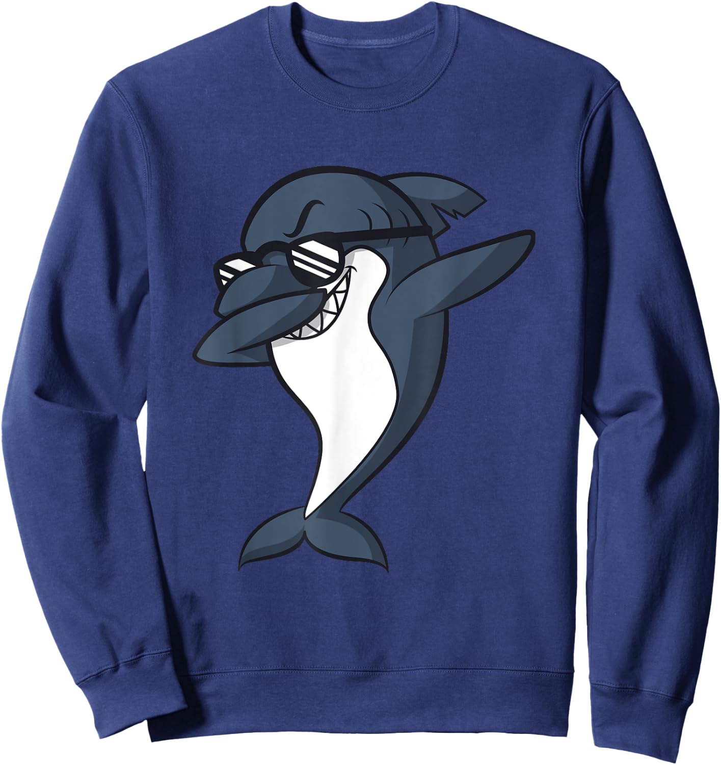 Cool Dabbing Shark Shirt | Funny Shark Dab Sweatshirt - Sweatshirt | Navy