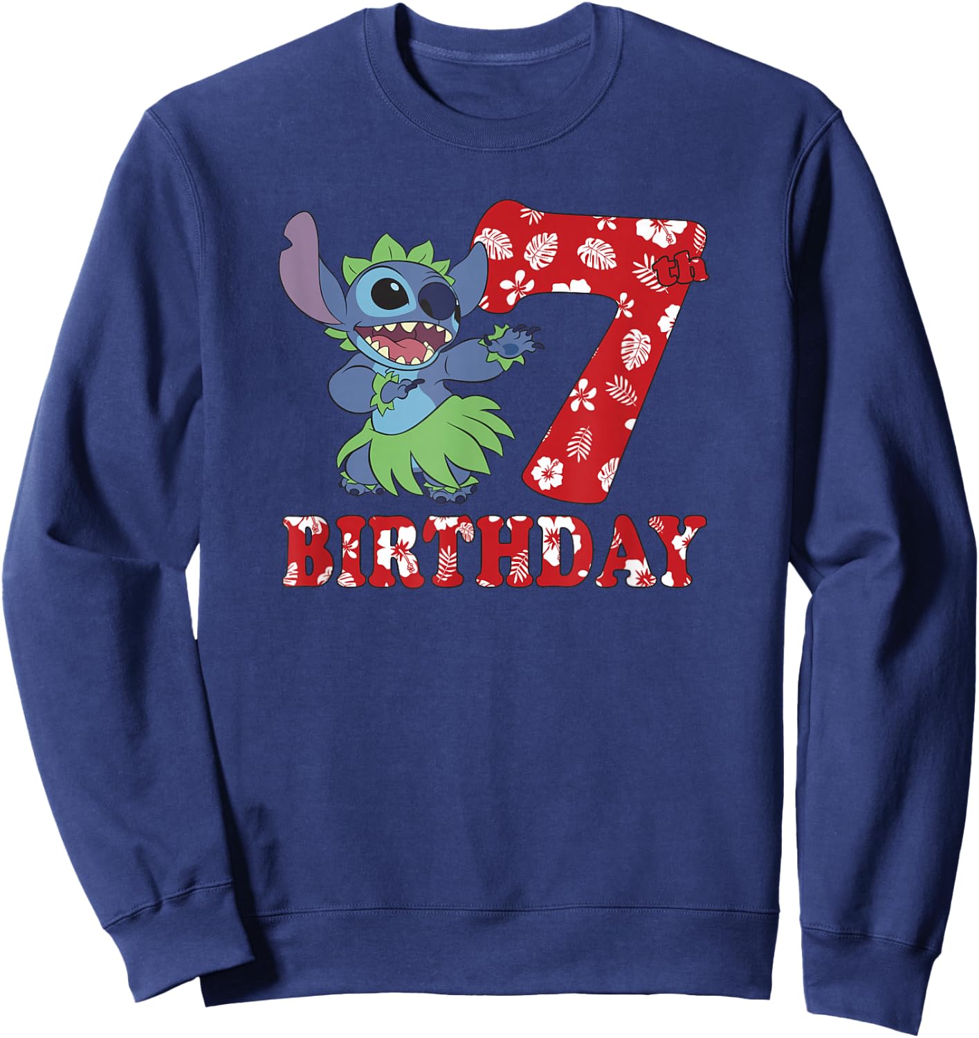 Disney Lilo & Stitch 7th Birthday Stitch Hula Dancer Sweatshirt - Sweatshirt | Navy