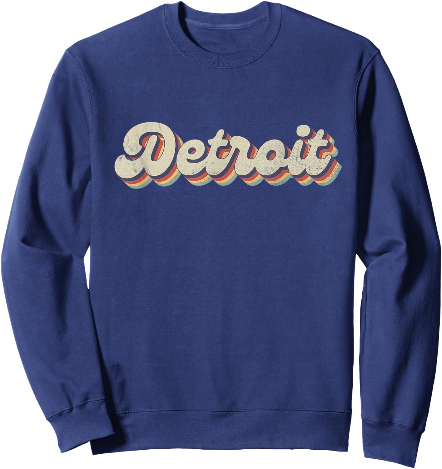 70's 80's USA City - Vintage Detroit Sweatshirt - Sweatshirt | Navy