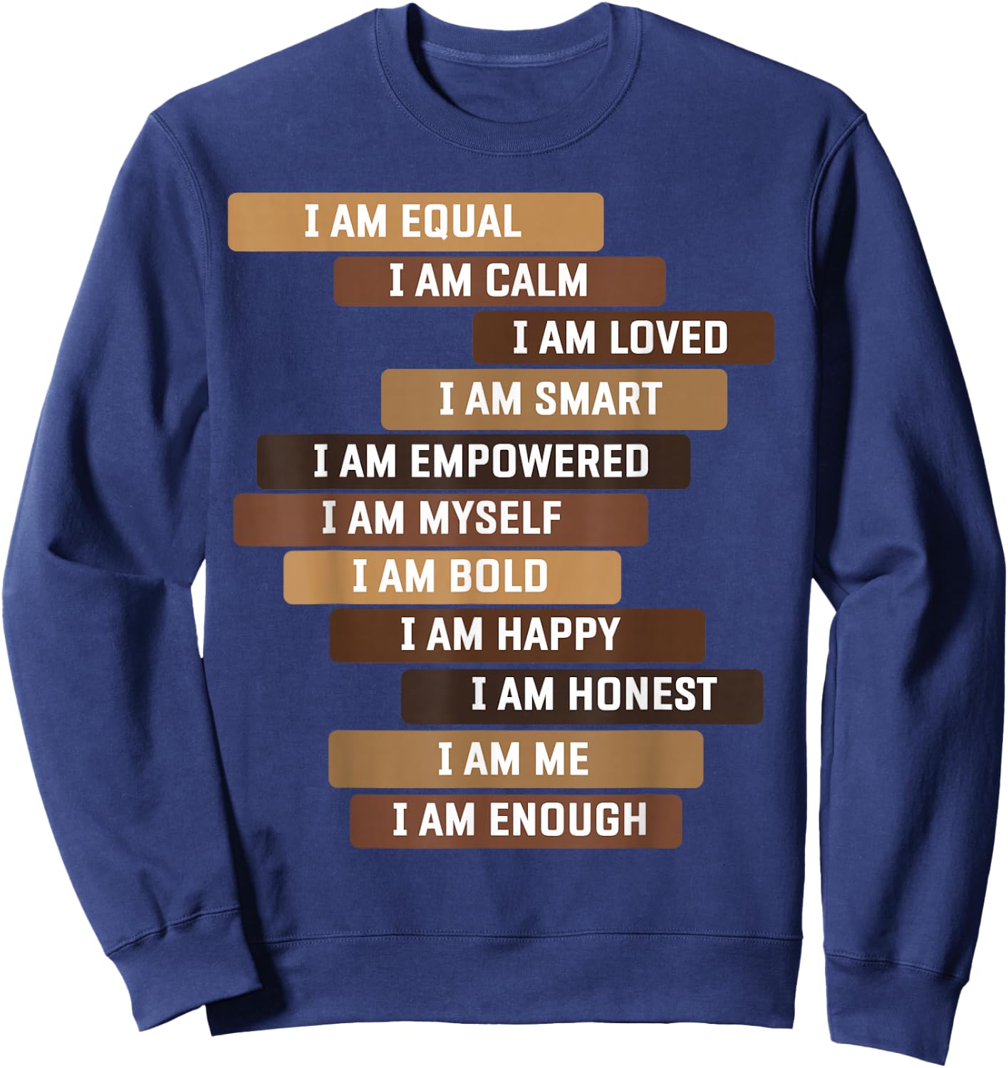 Melanin Goddess Positive Affirmation Quotes Black Educators Sweatshirt - Sweatshirt | Navy