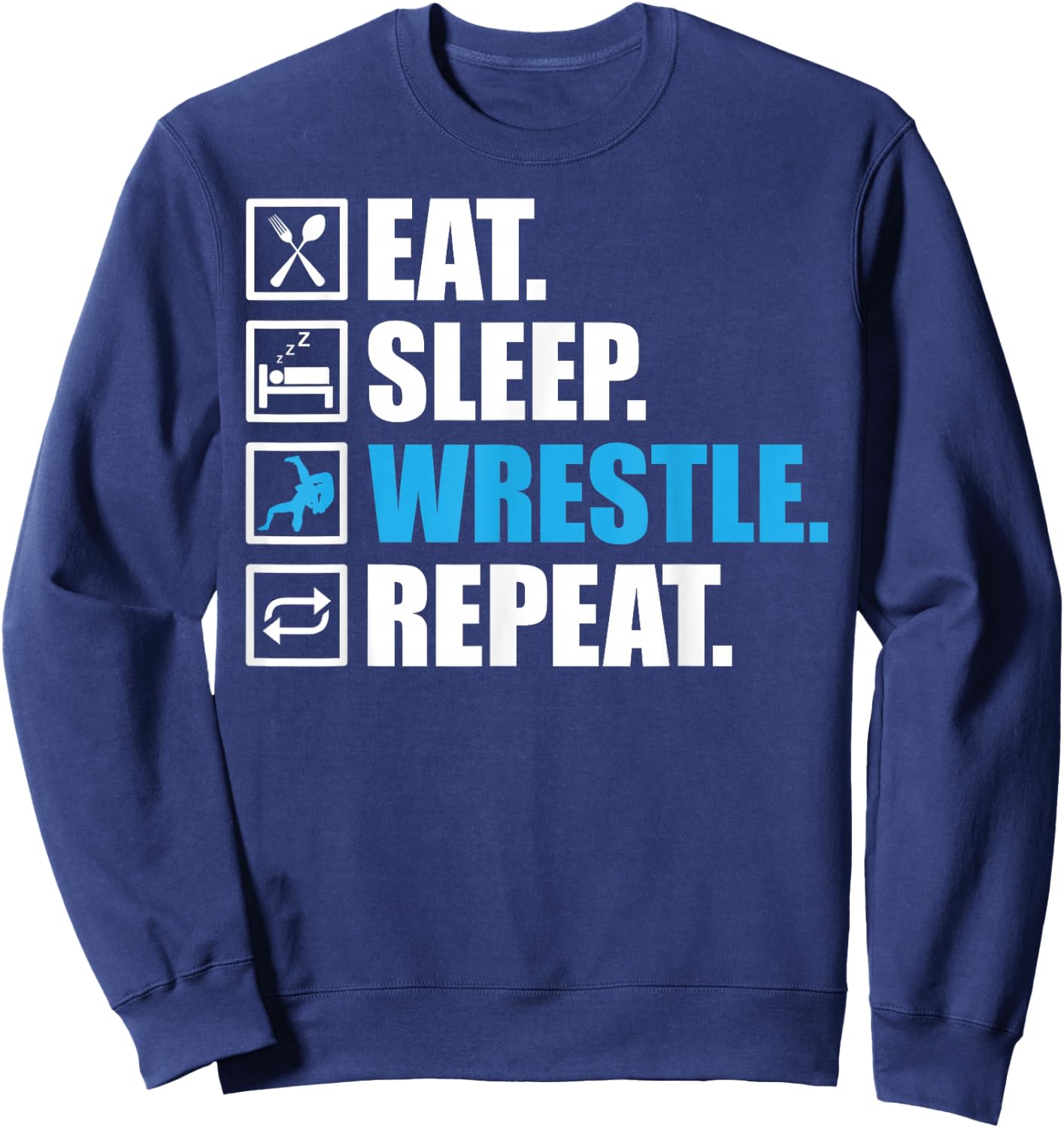 Funny Wrestling Designs Women Wrestle Athlete Fans Small Sweatshirt - Sweatshirt | Navy
