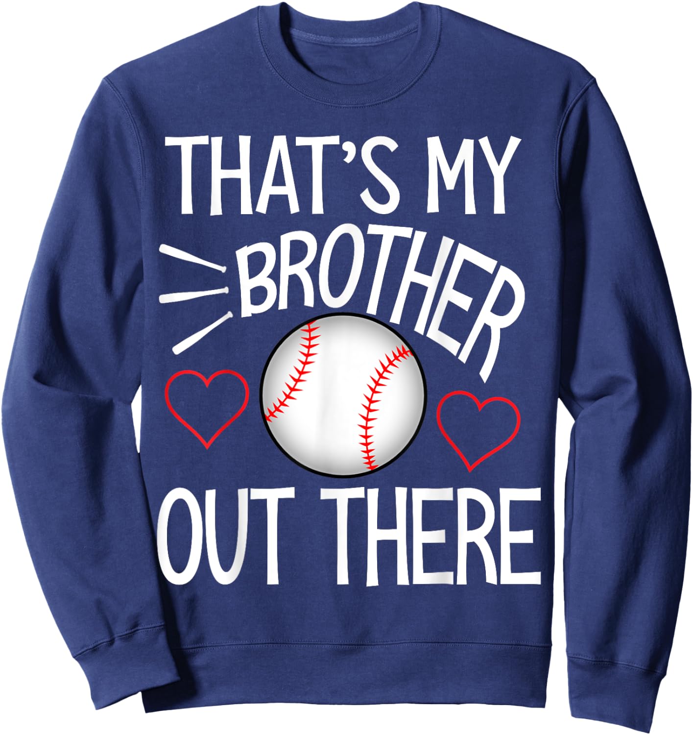 Baseball sister Shirt Cute Baseball Gift sisters Sweatshirt - Sweatshirt | Navy