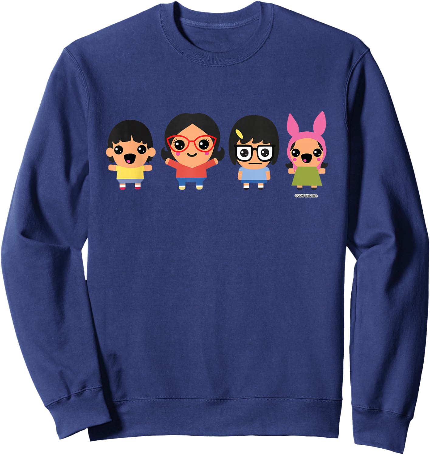 Bob's Burgers Chibi Kawaii Linda Gene Tina and Louise Sweatshirt - Sweatshirt | Navy