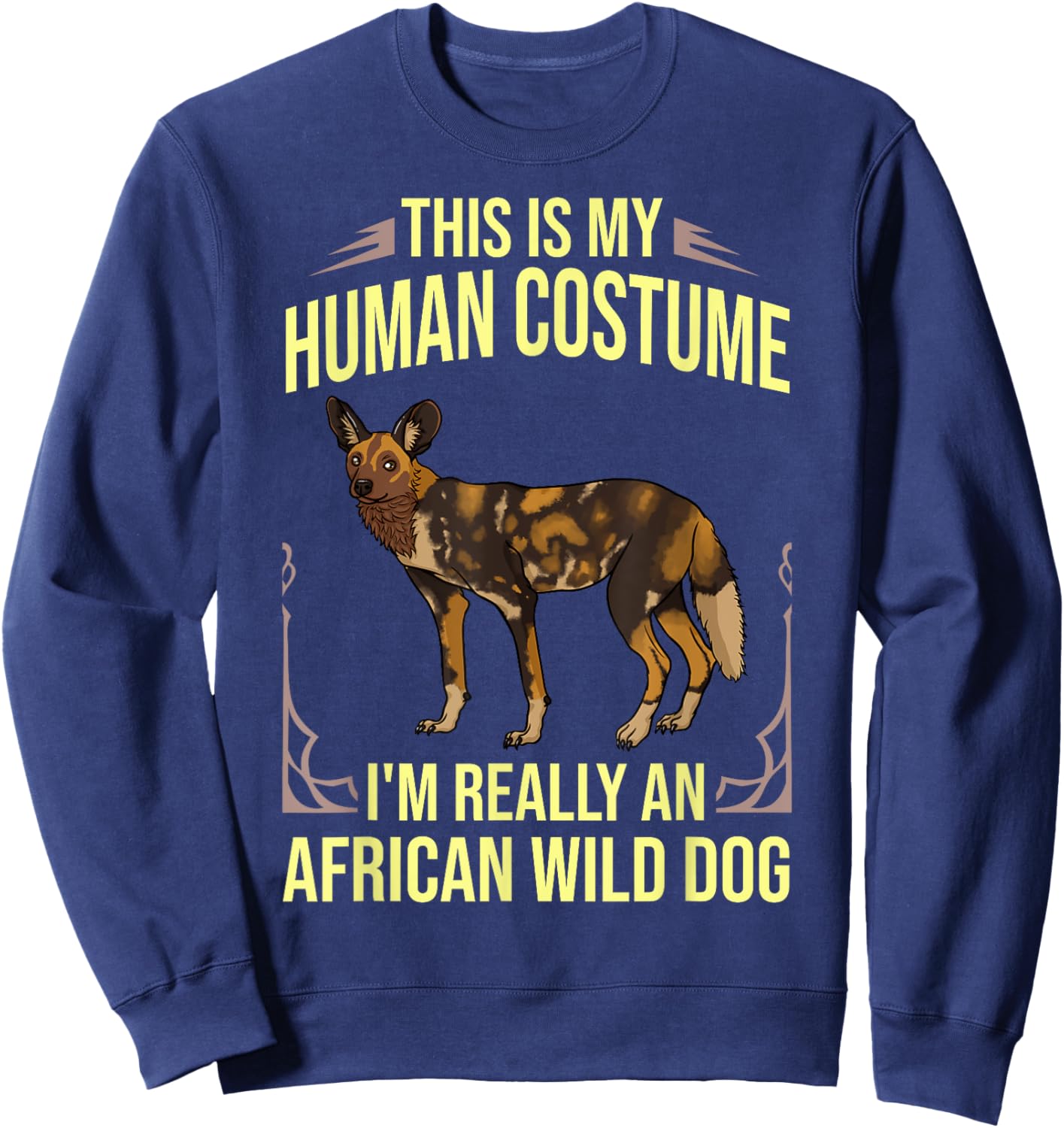African Wild Dog Gift African Painted Dog Pup Sweatshirt - Sweatshirt | Navy