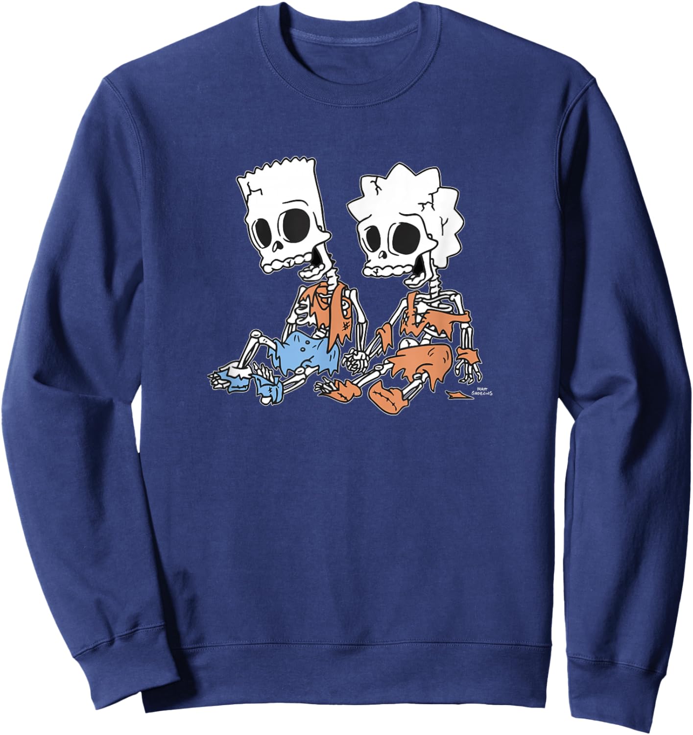 The Simpsons Bart & Lisa Skeletons C2 Small Sweatshirt - Sweatshirt | Navy