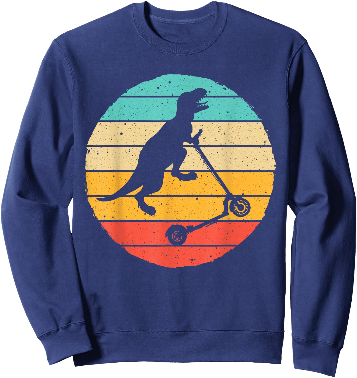 Funny Scooter Dinosaur T-rex Stunt Designs Women Sweatshirt - Sweatshirt | Navy