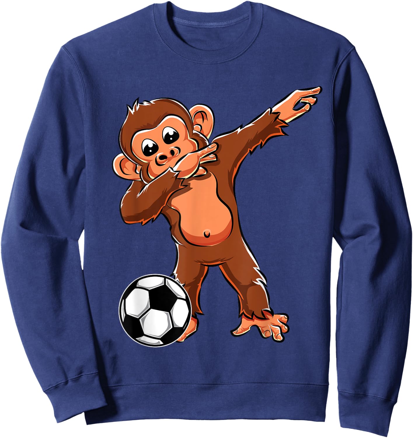 Cute Dabbing Monkey Lovers Dab Boys Girls Soccer Player Gift Sweatshirt - Sweatshirt | Navy