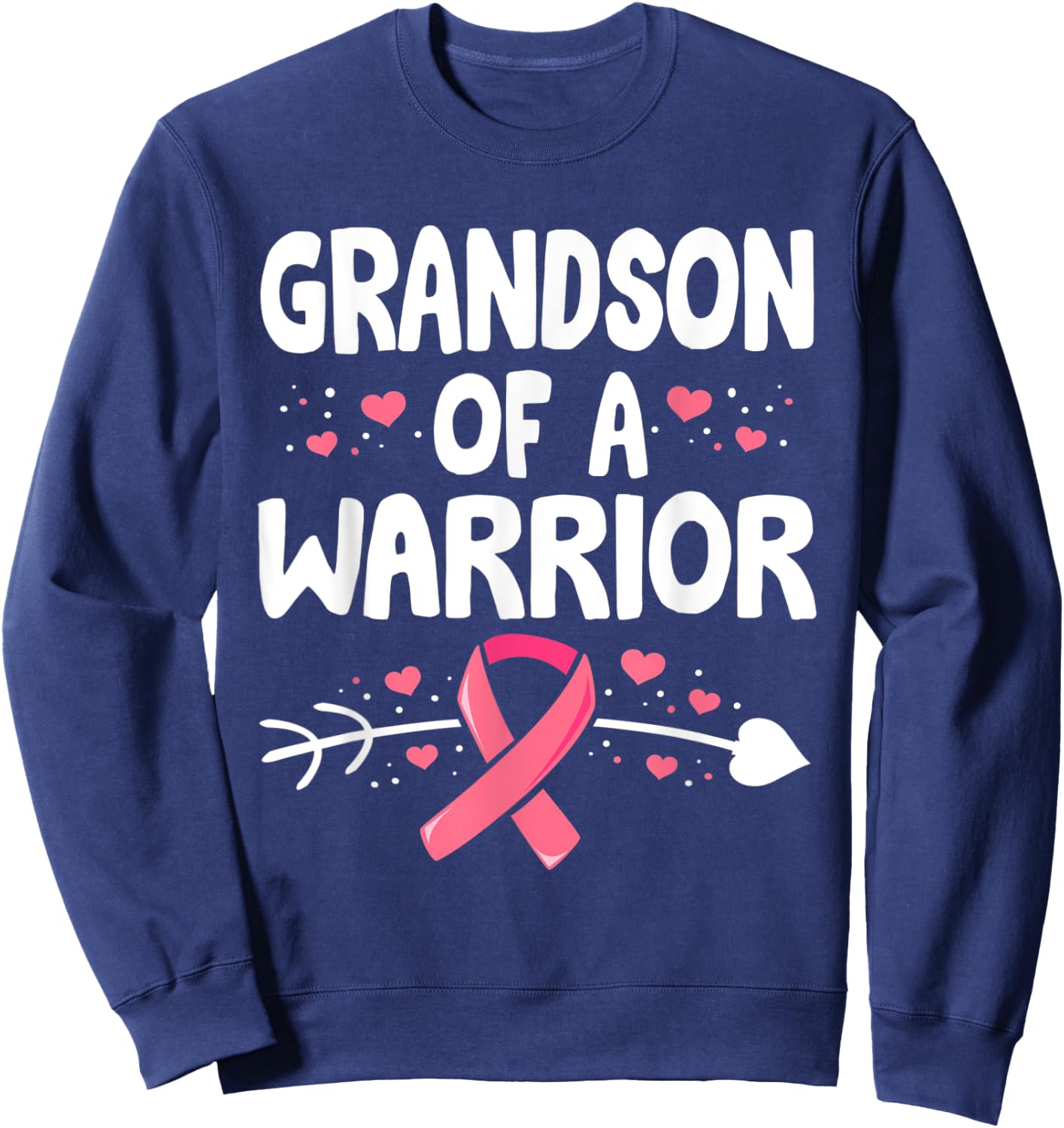 Breast Cancer GrandMa Shirt, Family Support Squad Sweatshirt - Sweatshirt | Navy