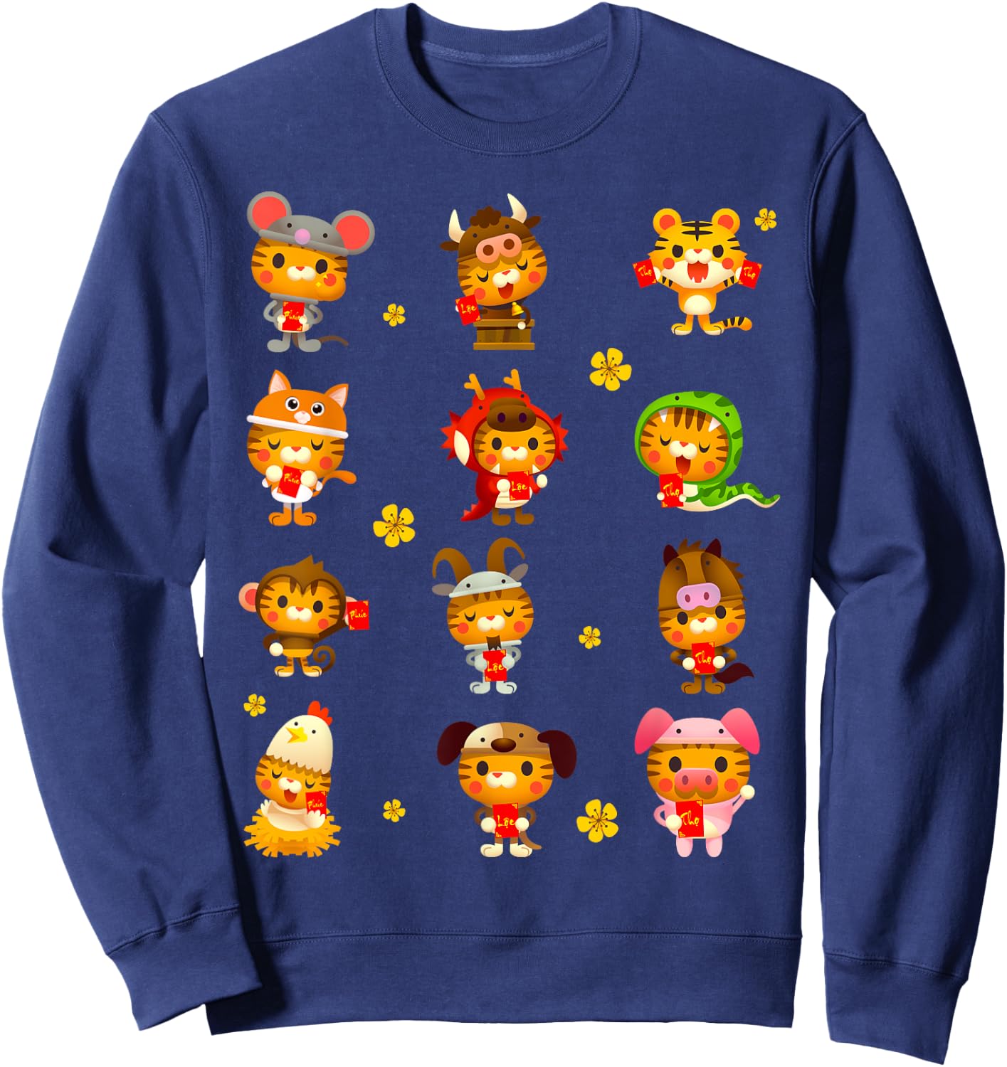 Vietnamese Tiger Zodiac Costume Lunar New Year Kids Toddlers Sweatshirt - Sweatshirt | Navy