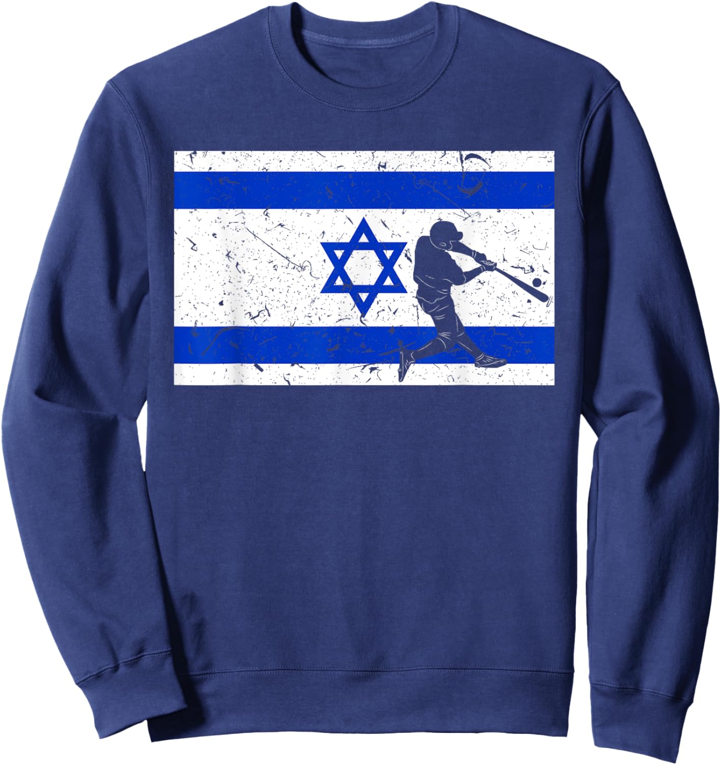 Vintage Baseball League Israel Flag National Team Player Sweatshirt - Sweatshirt | Navy