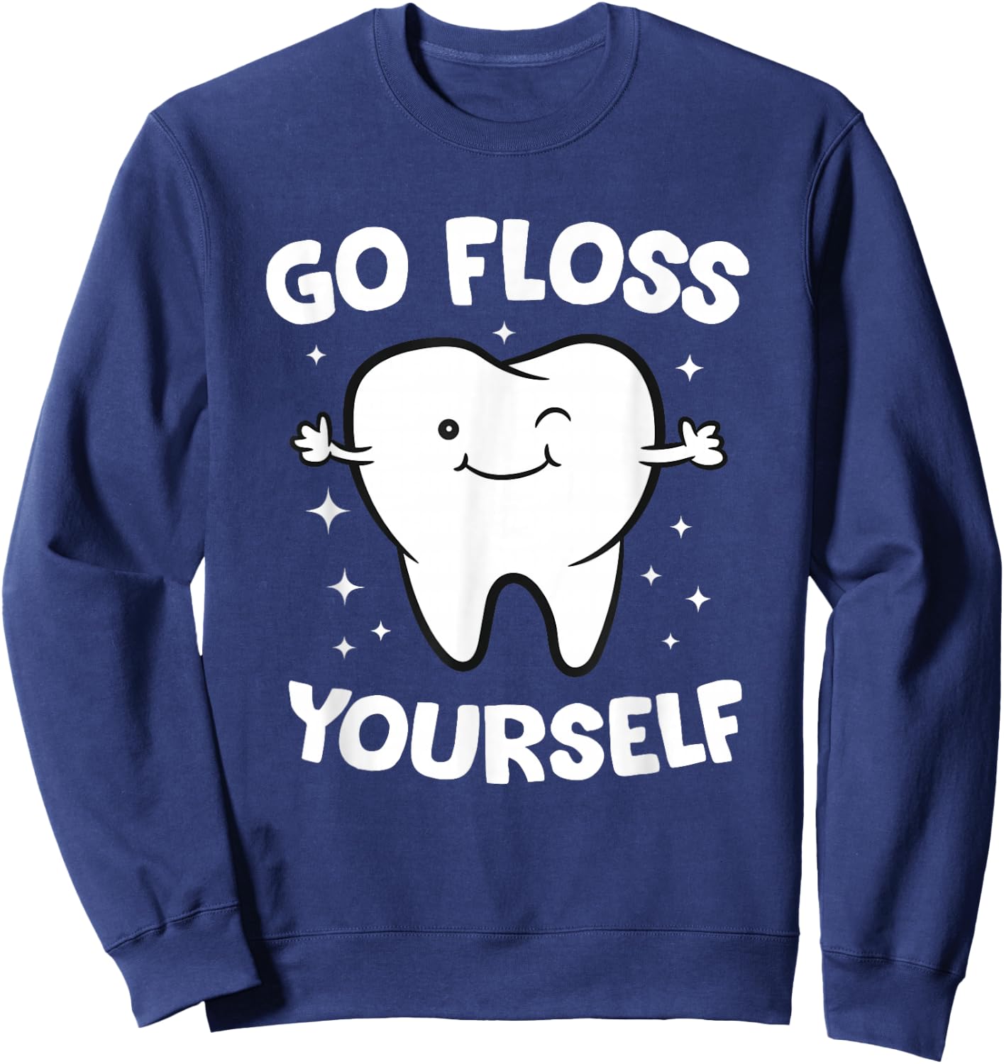 Dental Squad Store Dentist Assistant Teeth - Black, Small, , Short Sleeve, Classic Fit, Cotton Polyester Blend Sweatshirt - Sweatshirt | Navy