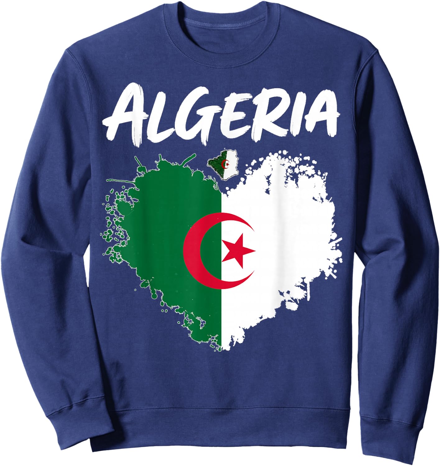 Algerian Flag Heritage Outfit Idea Algeria Themed Sweatshirt - Sweatshirt | Navy