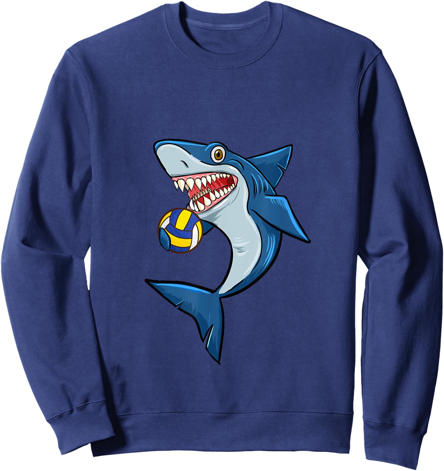 Volleyball Sharks Love Animal lovers Funny Sweatshirt - Sweatshirt | Navy