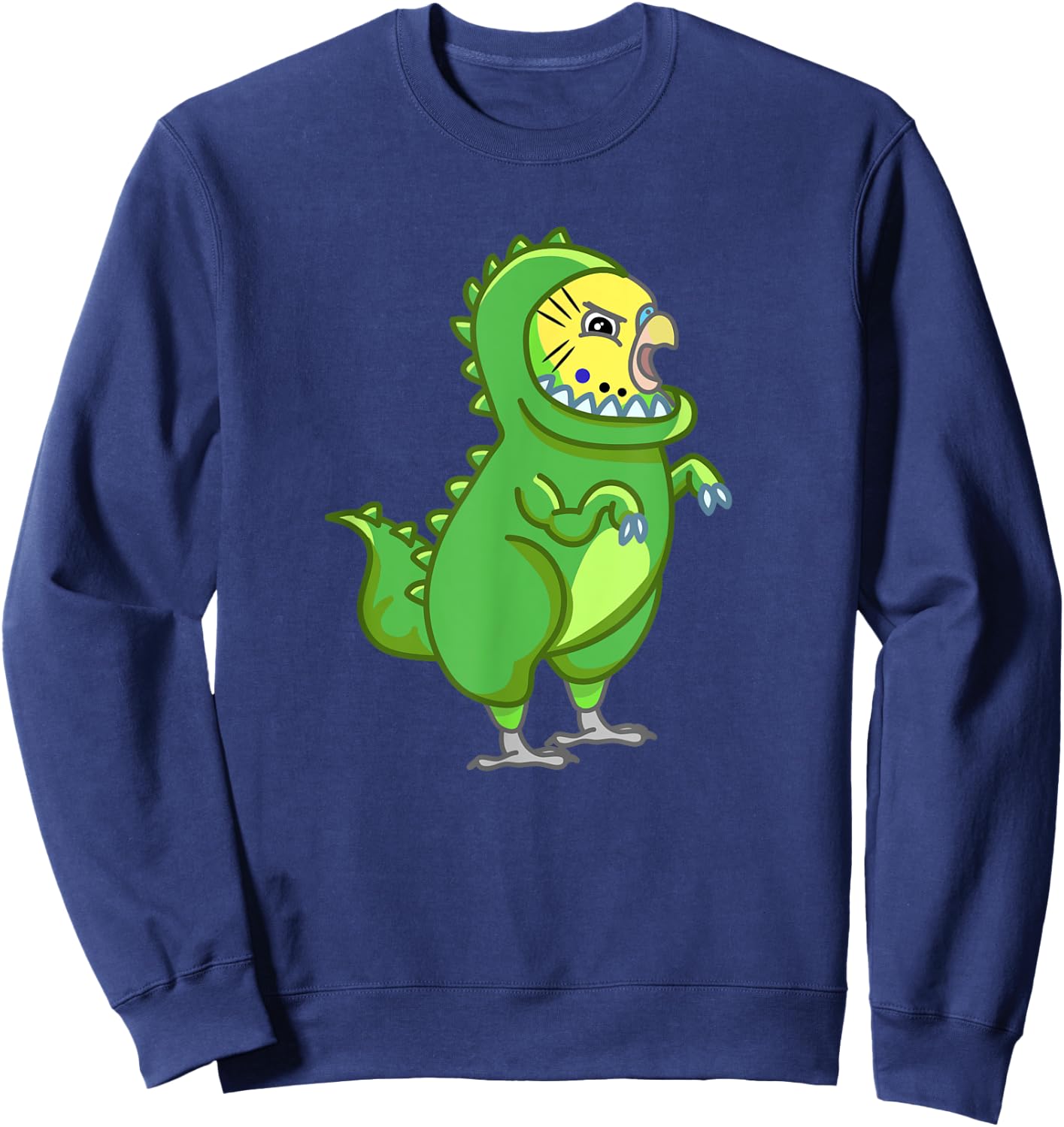 T-Rex Parakeet Dinosaur Budgerigar Pet Budgie Bird Lover Sweatshirt - Sweatshirt | Navy