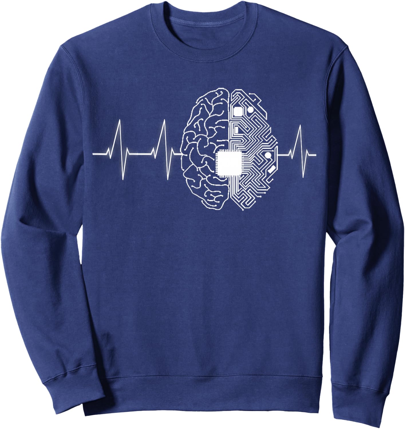 Machine Learning AI Data Science Heartbeat Data Engineer Sweatshirt - Sweatshirt | Navy