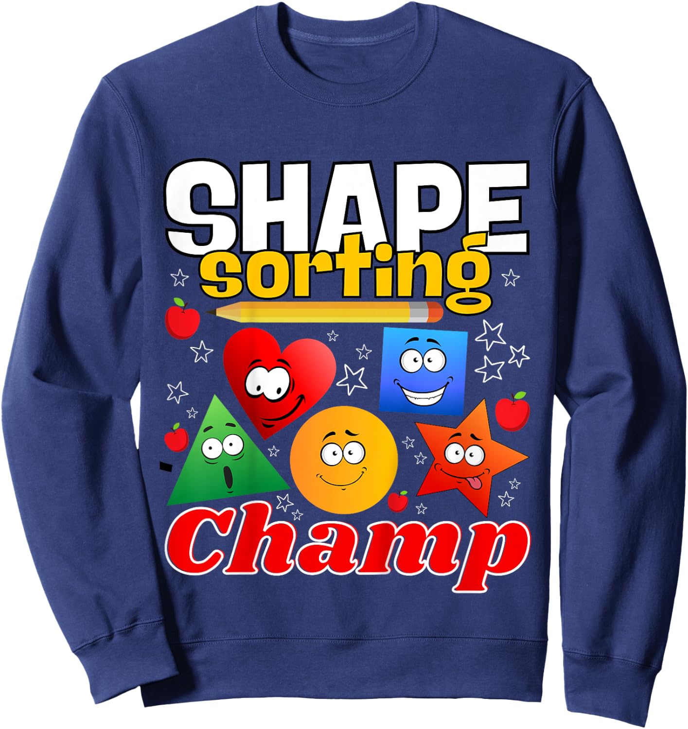 Simple Shape Sorting Lover Geometry Identification Toddler Sweatshirt - Sweatshirt | Navy