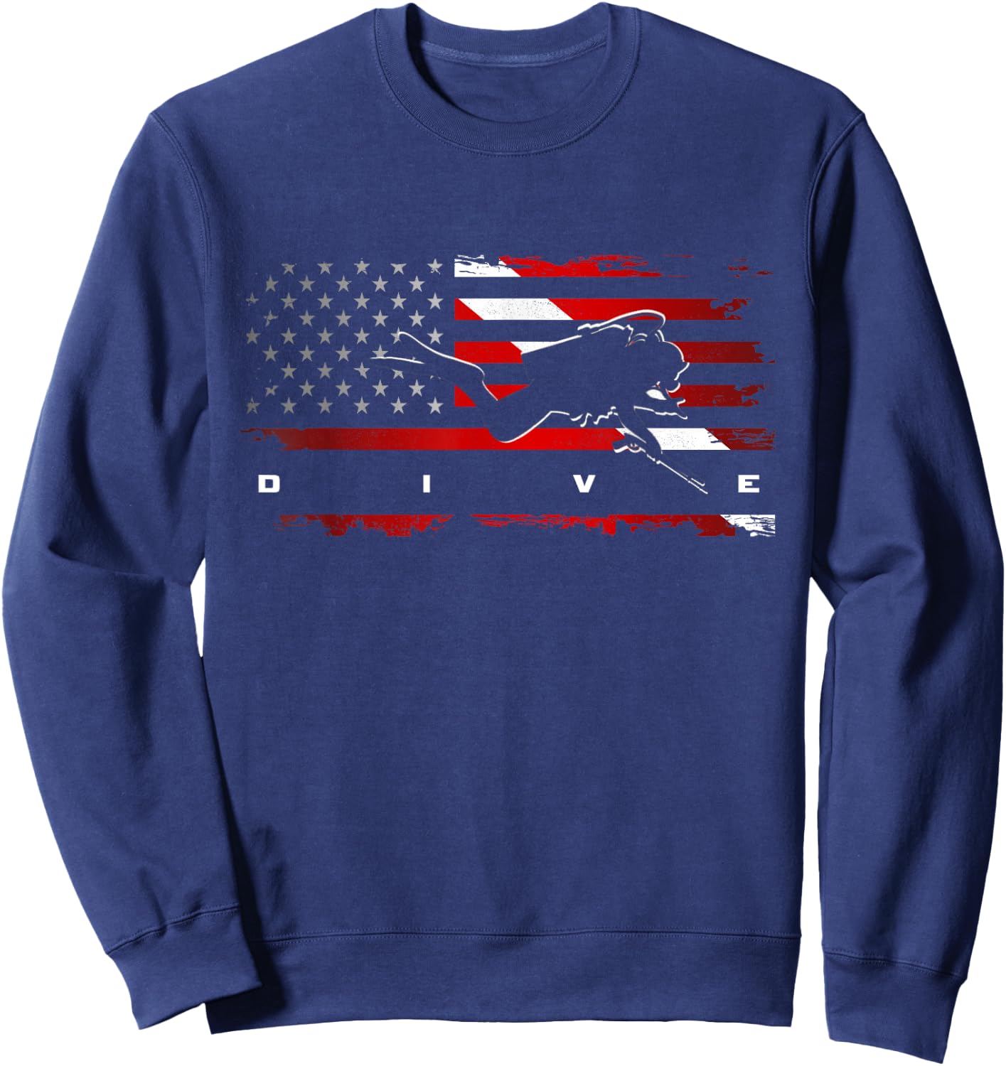 American Flag Scuba Diving Apparel - Scuba Diving Sweatshirt - Sweatshirt | Navy