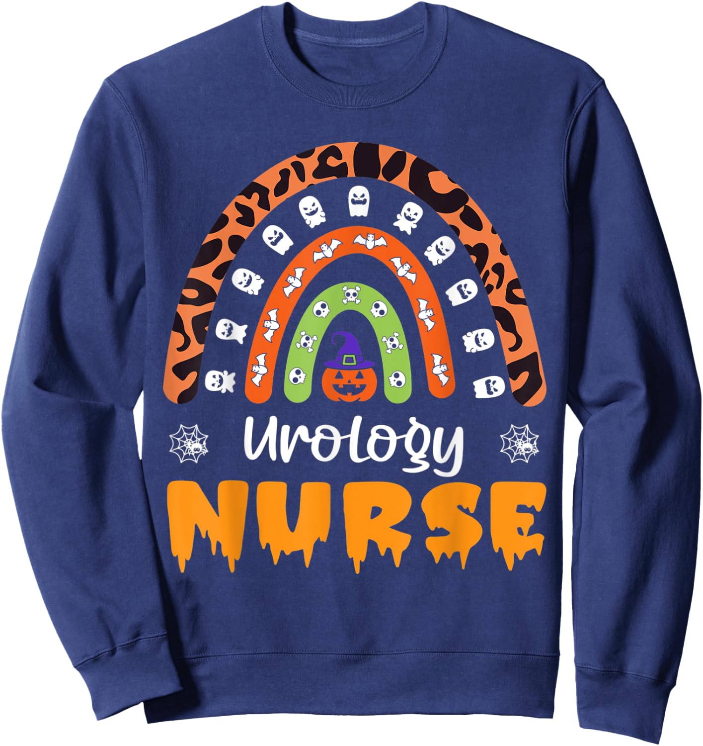 Urology Nurse RN Leopard Rainbow Women Halloween Costume Sweatshirt - Sweatshirt | Navy