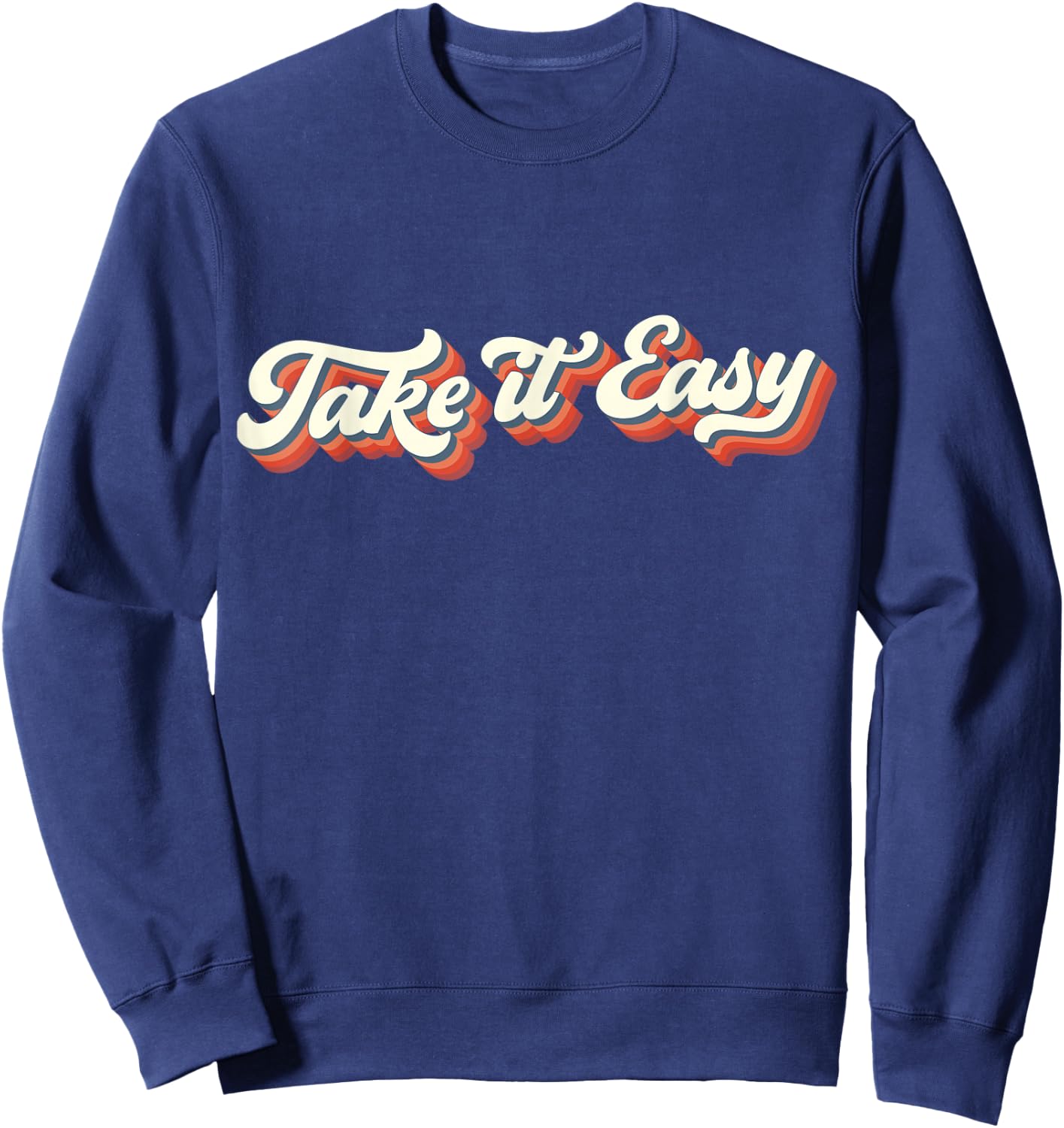 Retro Distressed 70's Take It Easy Sweatshirt - Sweatshirt | Navy