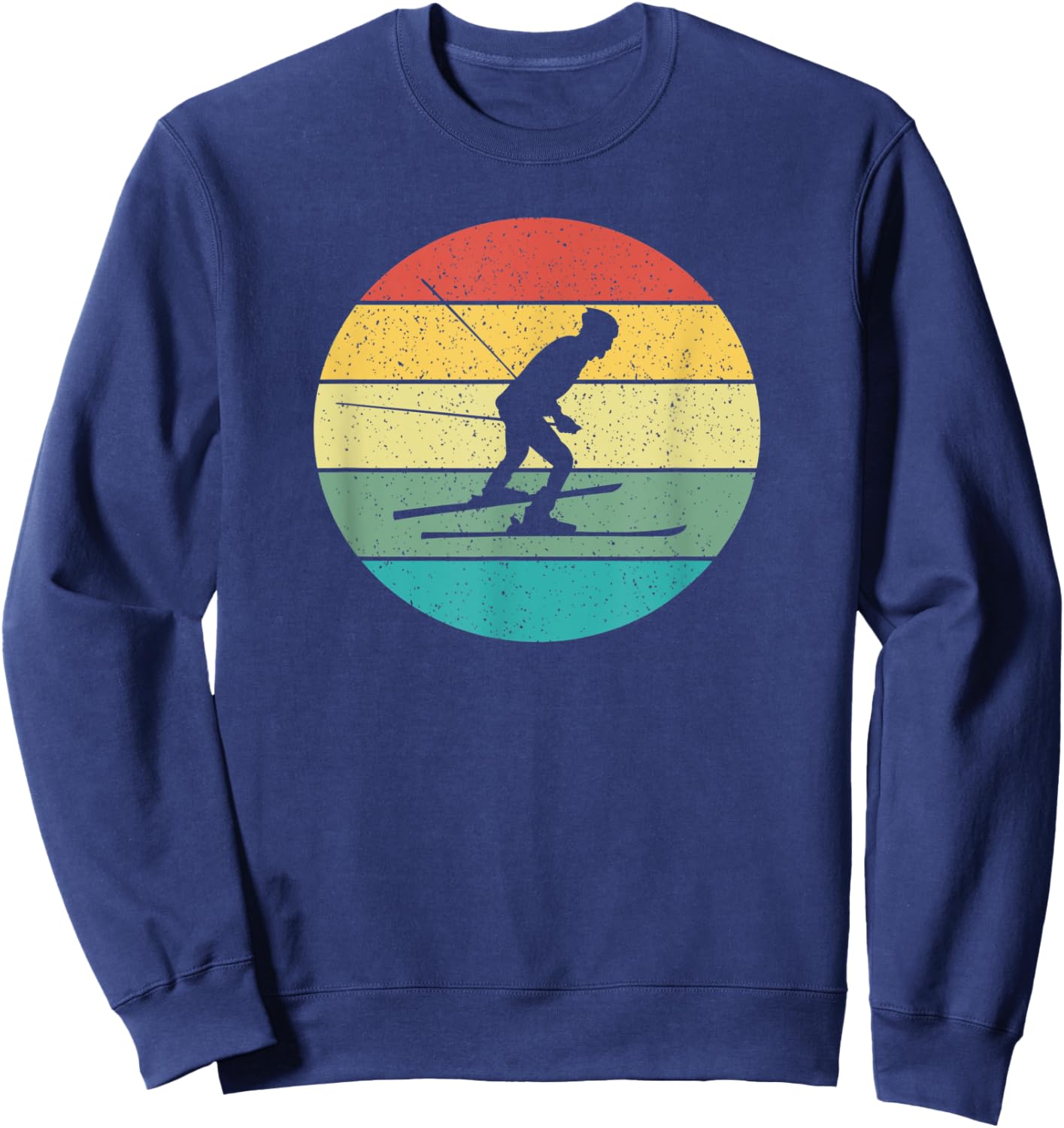 Cross-Country Skiing Retro Vintage Sweatshirt - Sweatshirt | Navy