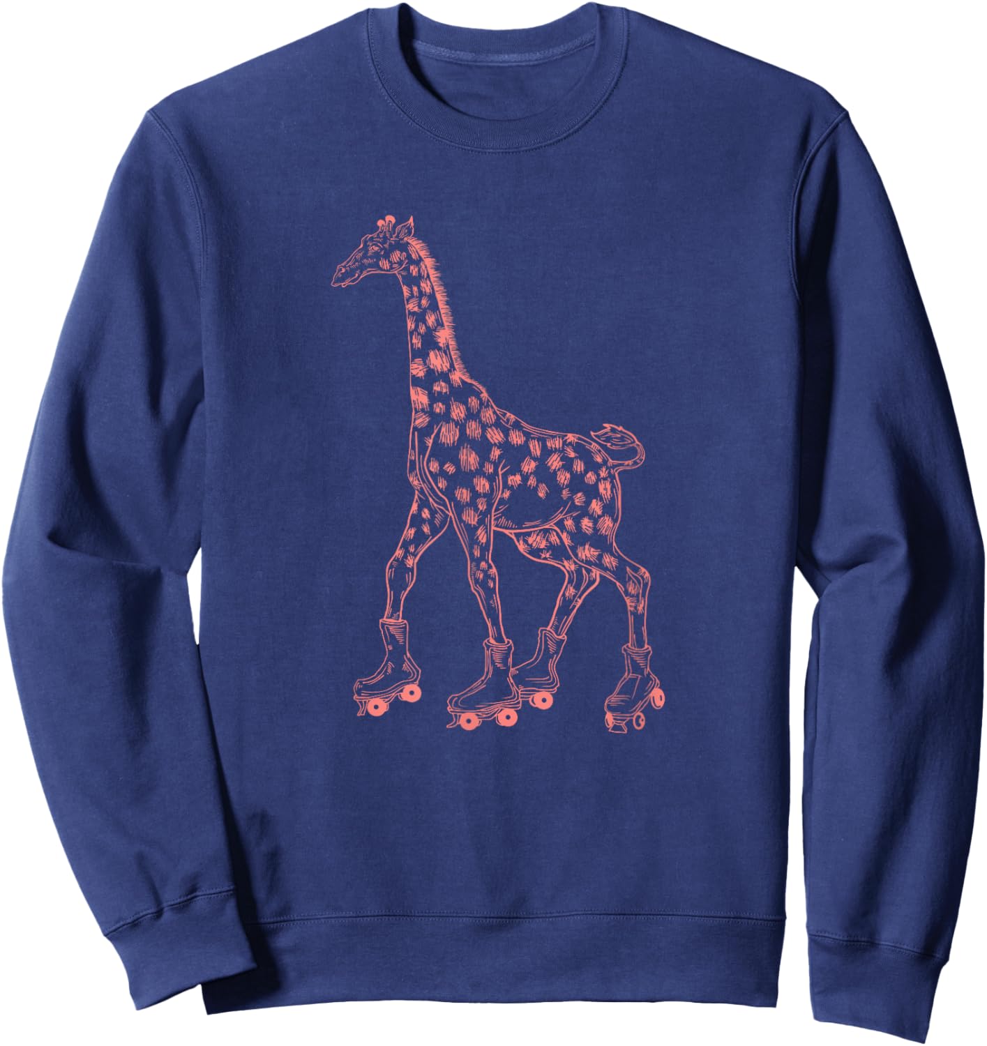 Giraffe Skating Roller Skates Derby Skater Funny Animal Sweatshirt - Sweatshirt | Navy