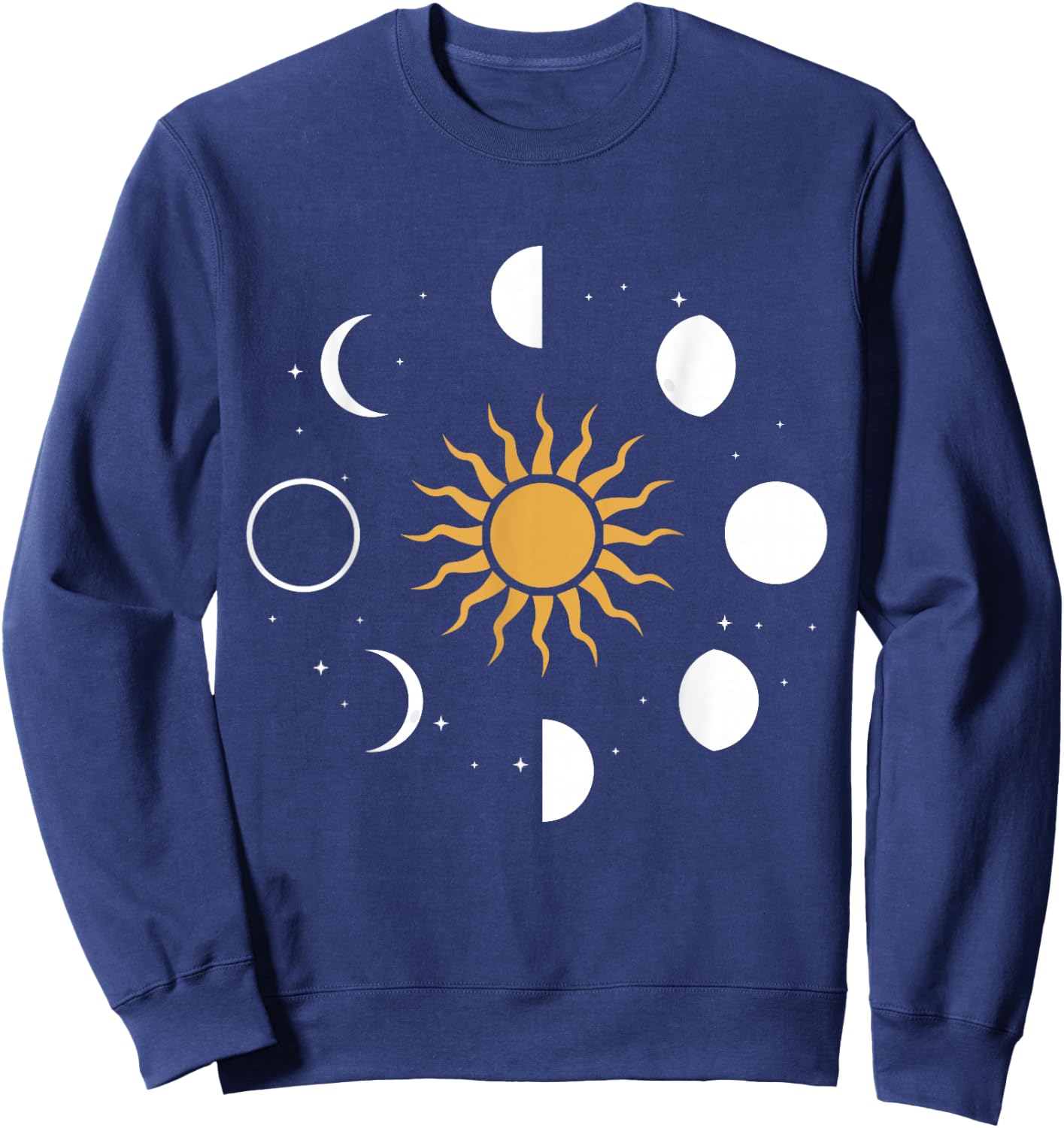 Sun Lunar Phases Moon Phase Earth Hemisphere New Moon Sweatshirt - Sweatshirt | Navy
