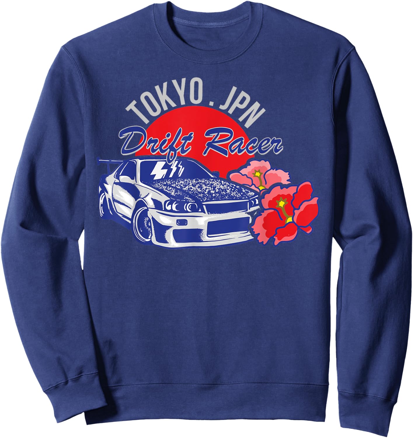JDM Tokyo Japan Drift Race Car Tuning Retro Vintage Graphic Sweatshirt - Sweatshirt | Navy