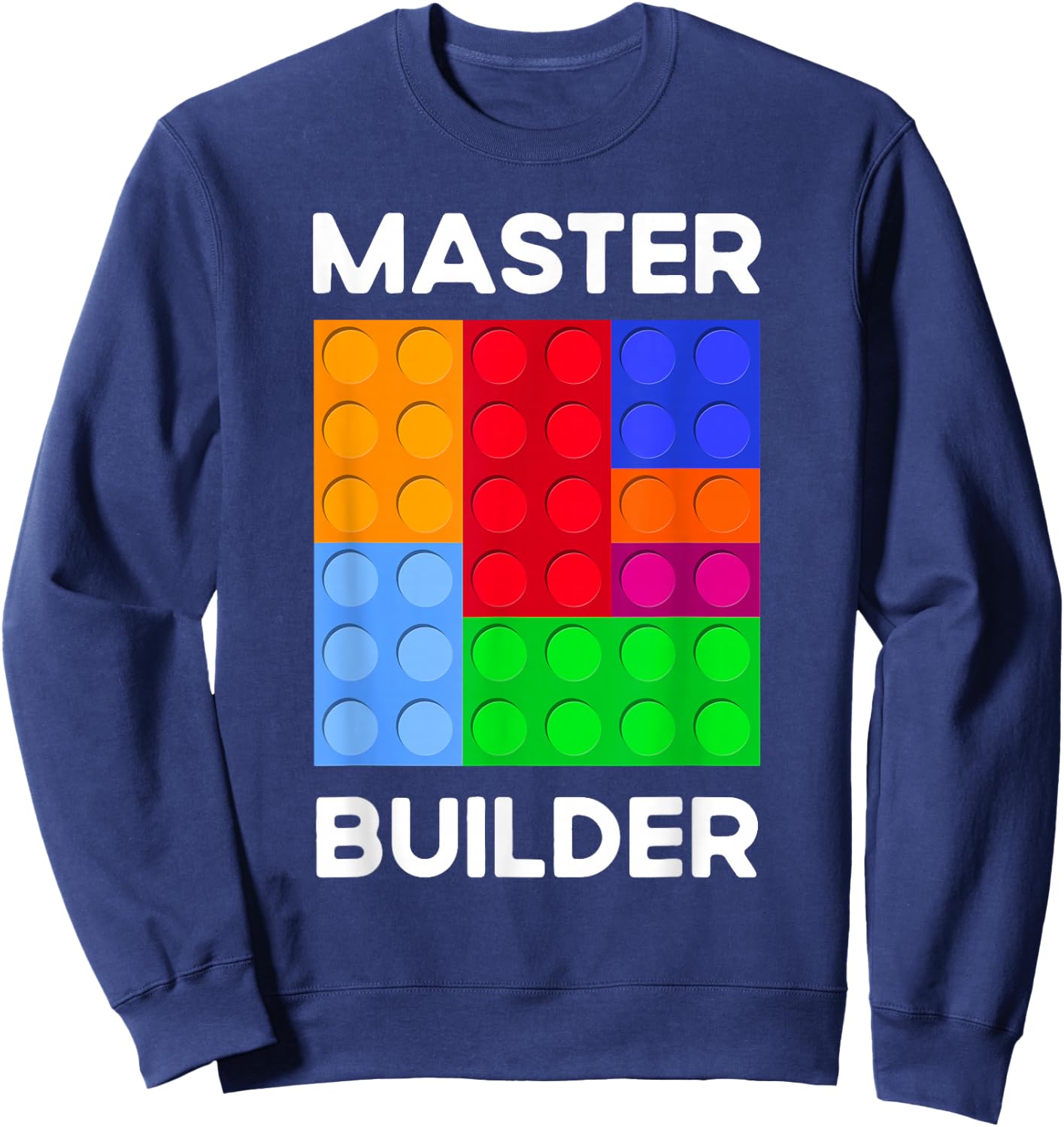 Master Builder Cute Block Building Kids Toys Brick Builders Sweatshirt - Sweatshirt | Navy