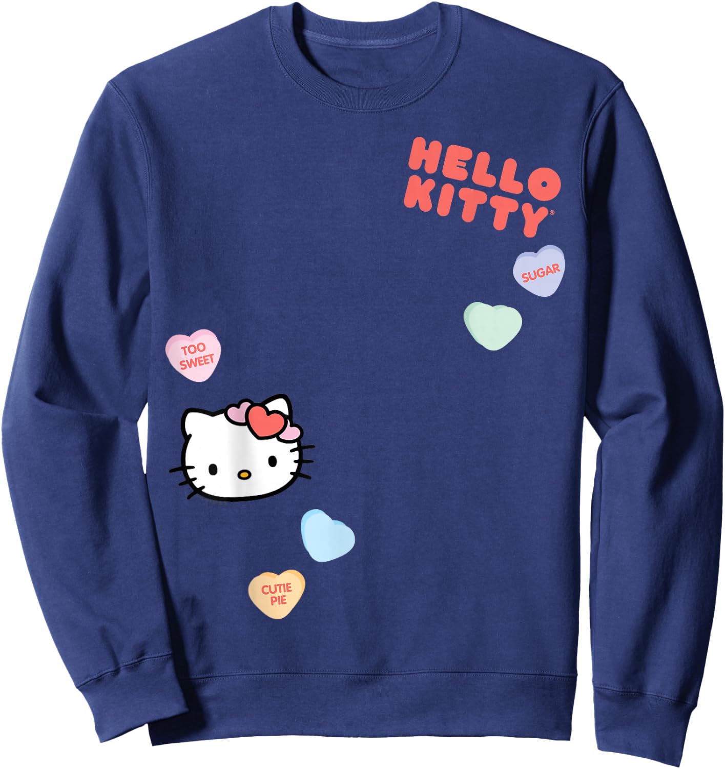 Hello Kitty Candy Hearts Valentine Shirt Sweatshirt - Sweatshirt | Navy