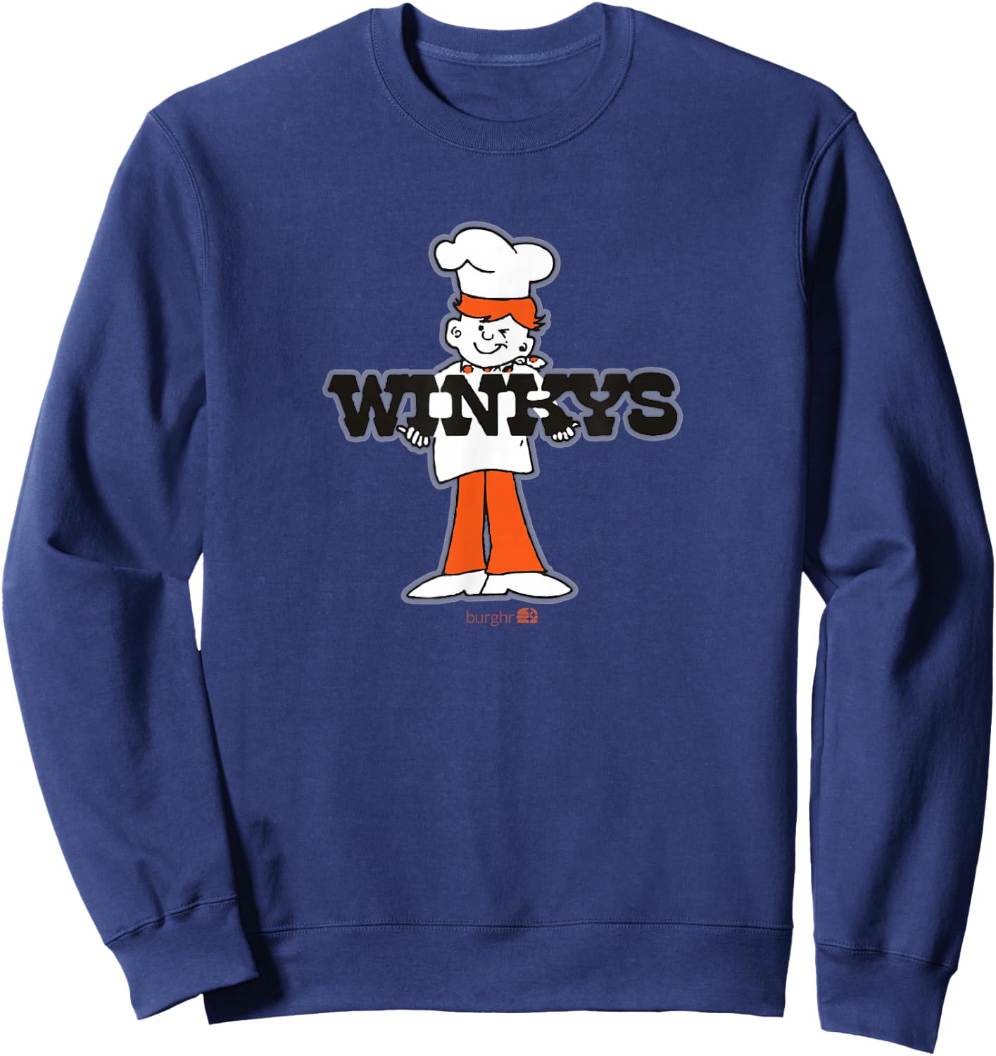 Burghr Boys -Adults Retro Classic , Grey, Small, Short Sleeve Sweatshirt - Sweatshirt | Navy