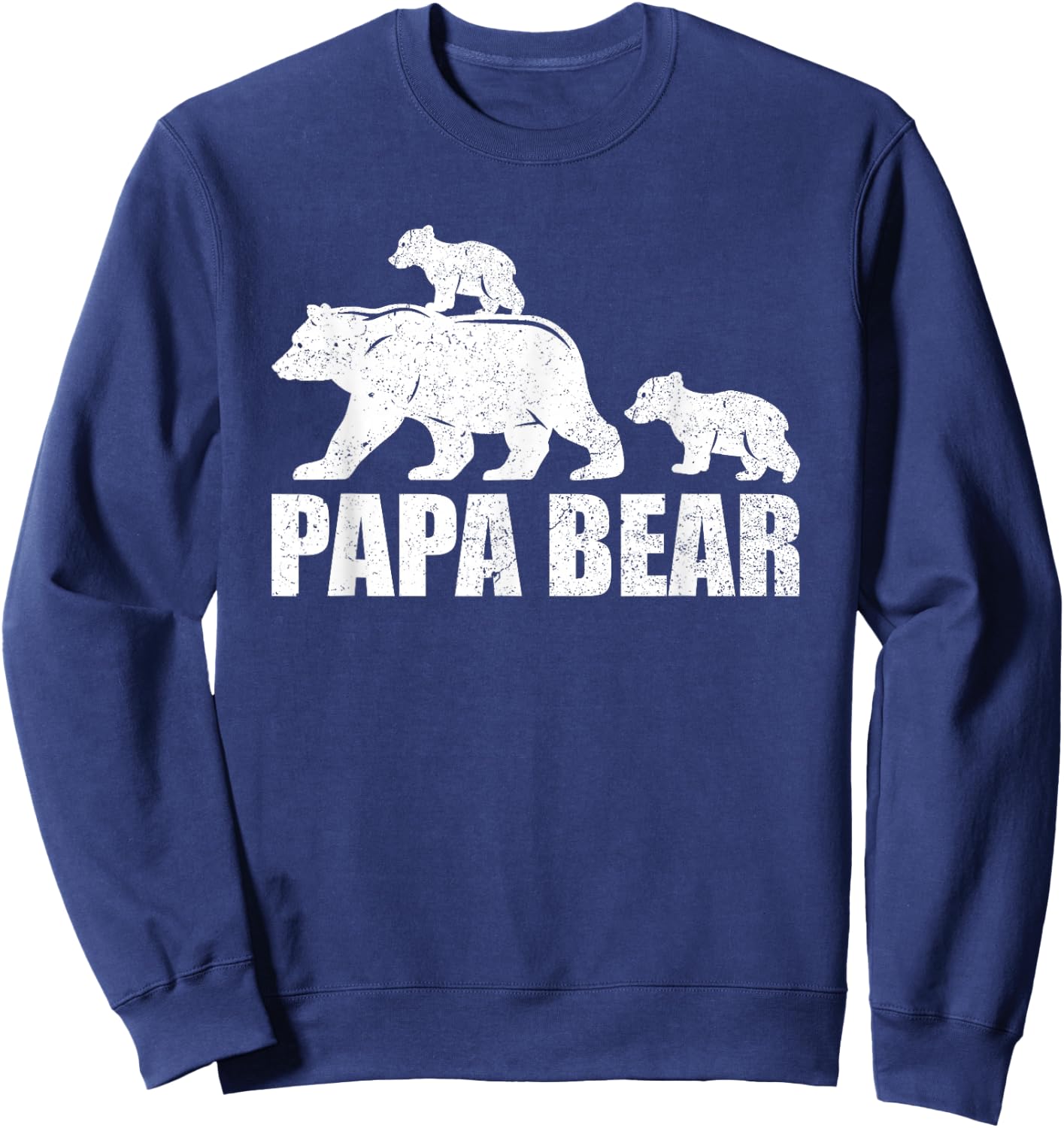 Papa Bear Two Cubs Shirt Daddy Bear Twin Papa 2 Kids Sweatshirt - Sweatshirt | Navy