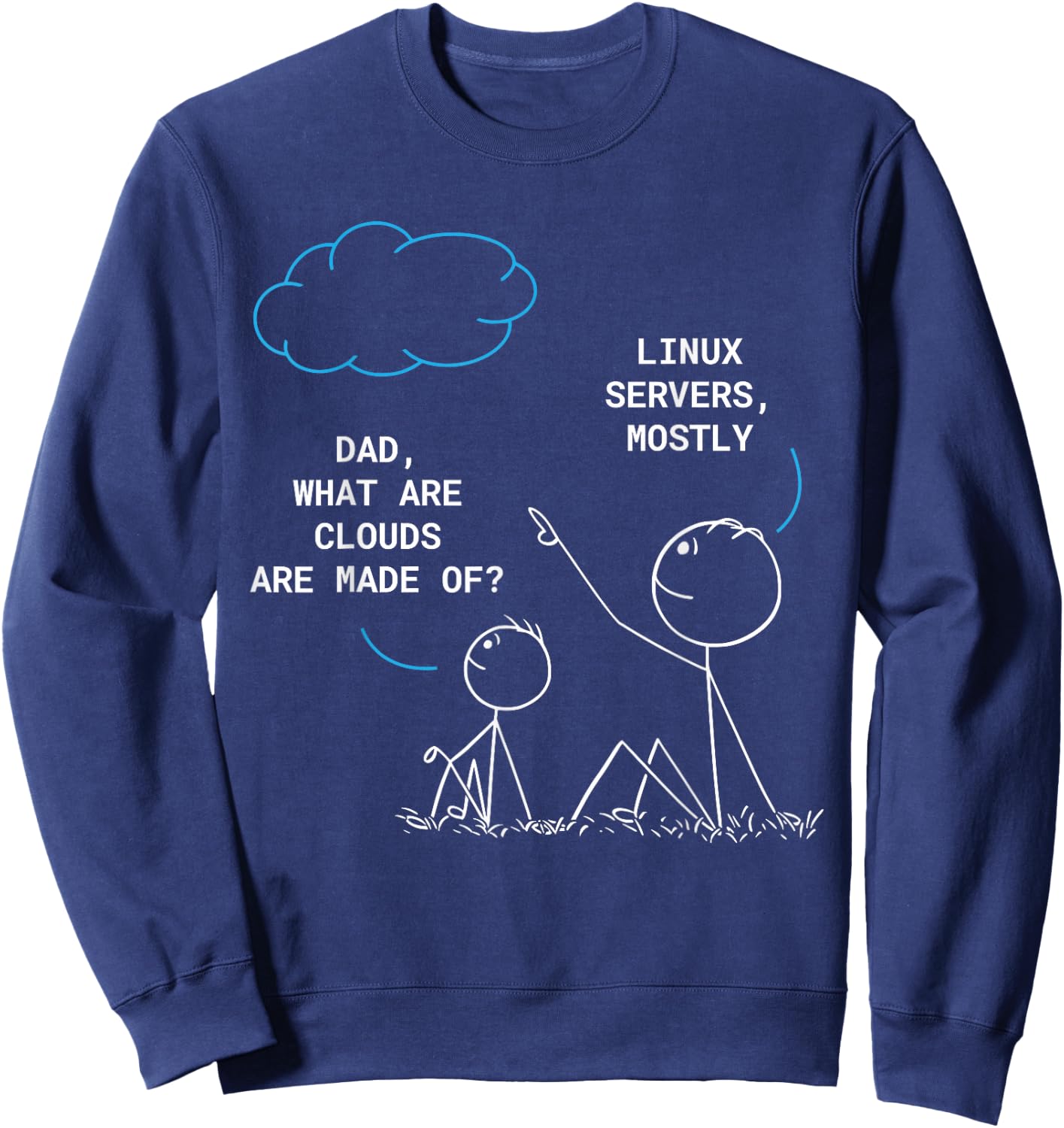Cloud IT Professional Sys Admin Programming Coding Funny Sweatshirt - Sweatshirt | Navy