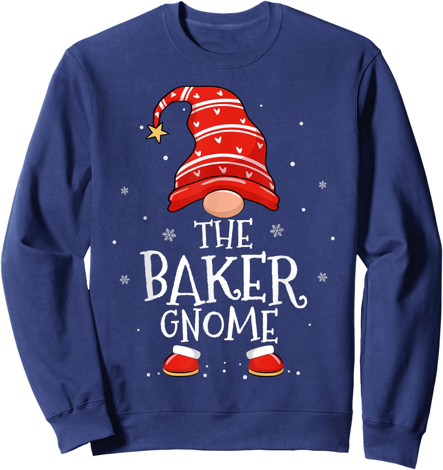 Baker Gnome Xmas Family Matching Funny Christmas Gnomes Sweatshirt - Sweatshirt | Navy