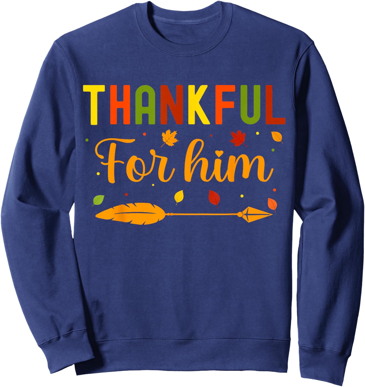 Thankful Thanksgiving Couples Fall Thankful Sweatshirt - Sweatshirt | Navy