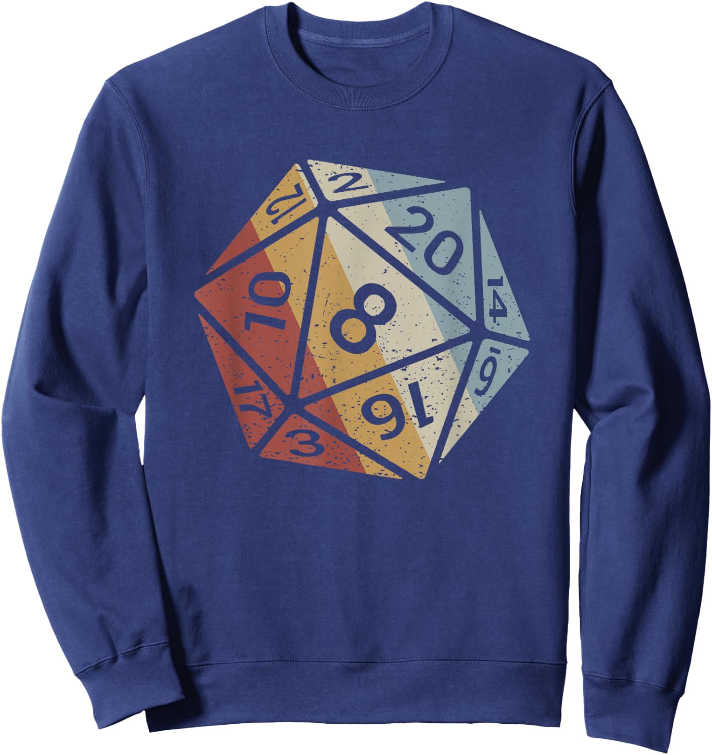 20 Sided Die Retro Style Vintage Sweatshirt - Sweatshirt | Navy