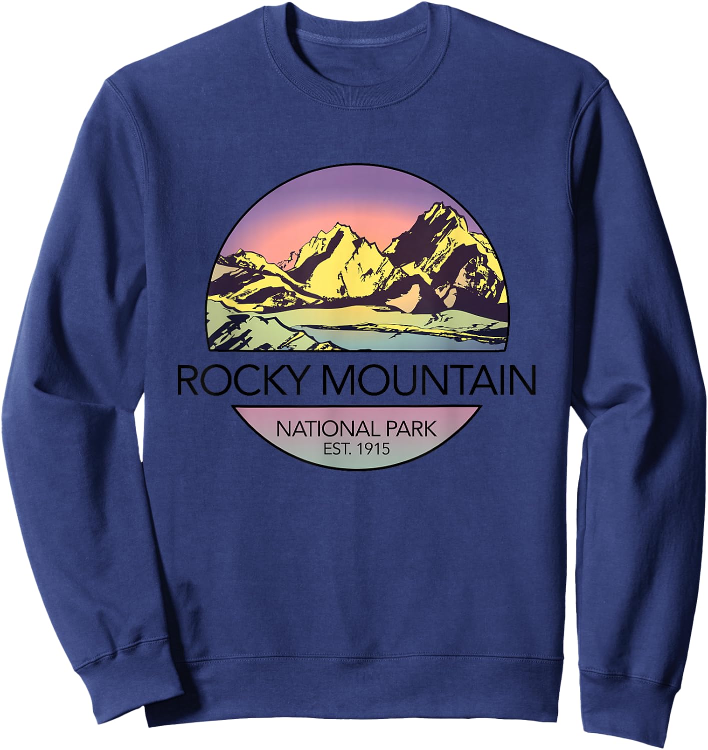 Vintage Rocky Mountain National Park Retro Sweatshirt - Sweatshirt | Navy