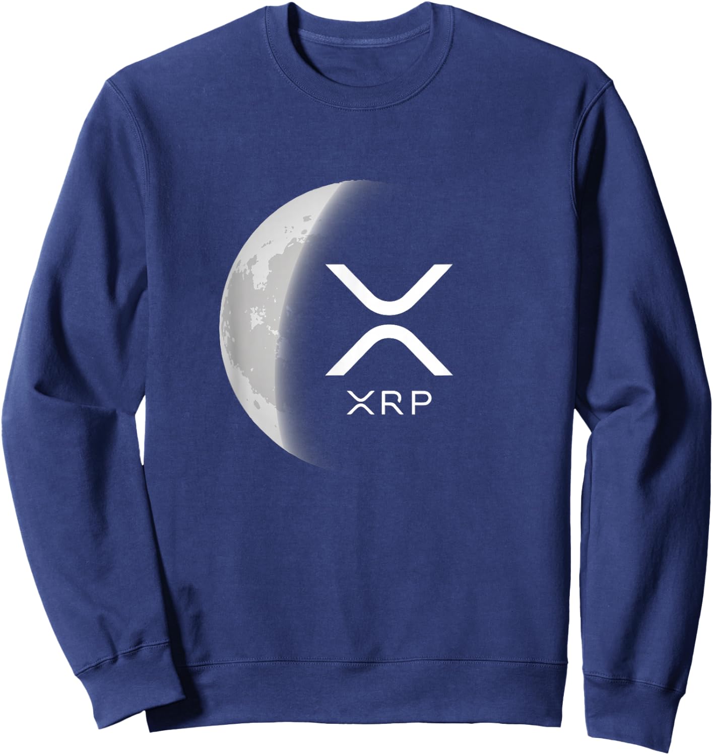 Internet money cryptocurrency Ripple XRP Moon Sweatshirt - Sweatshirt | Navy