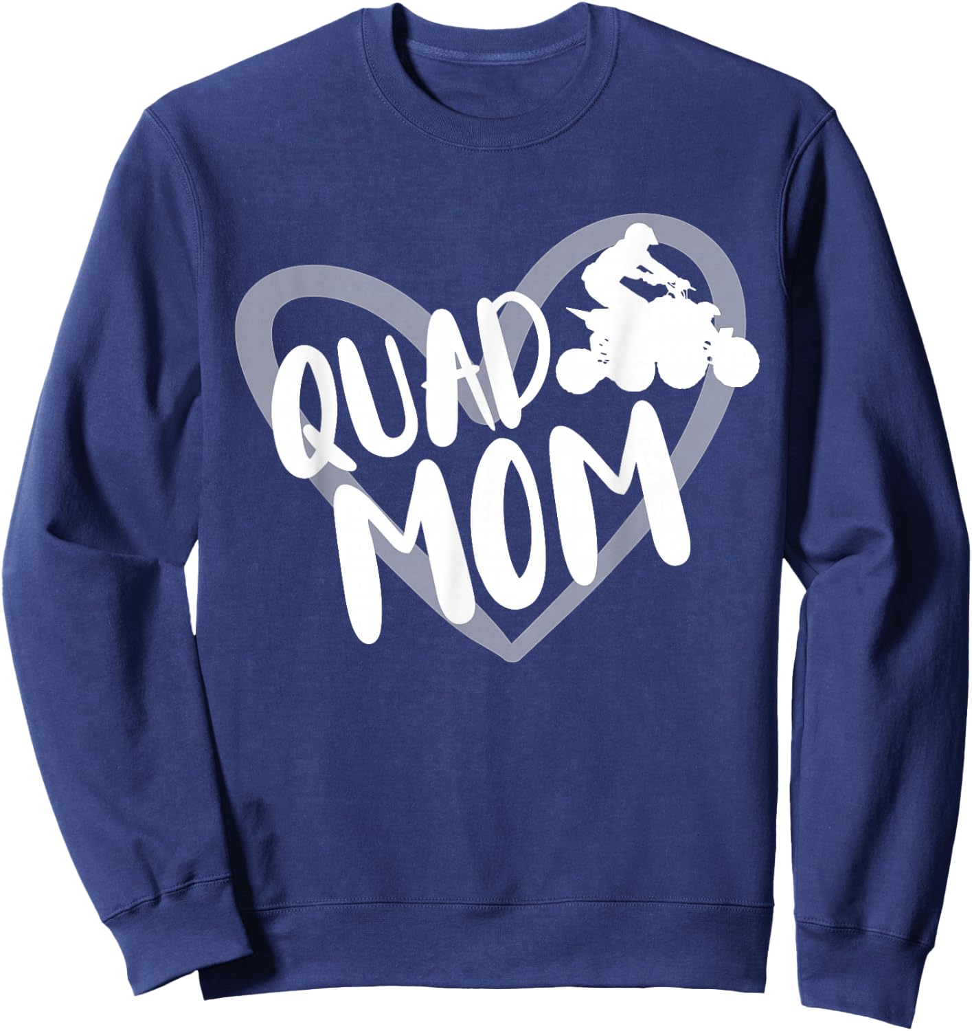 Quad Mom Bike ATV Four Wheeler Heart Sweatshirt - Sweatshirt | Navy