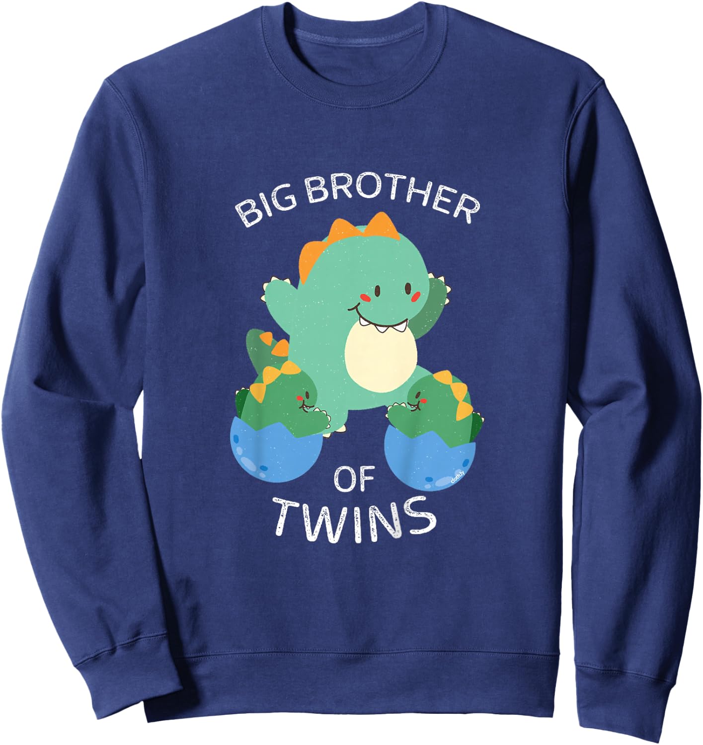 Kids Big Brother of Twins Dinosaur Twin Sweatshirt - Sweatshirt | Navy