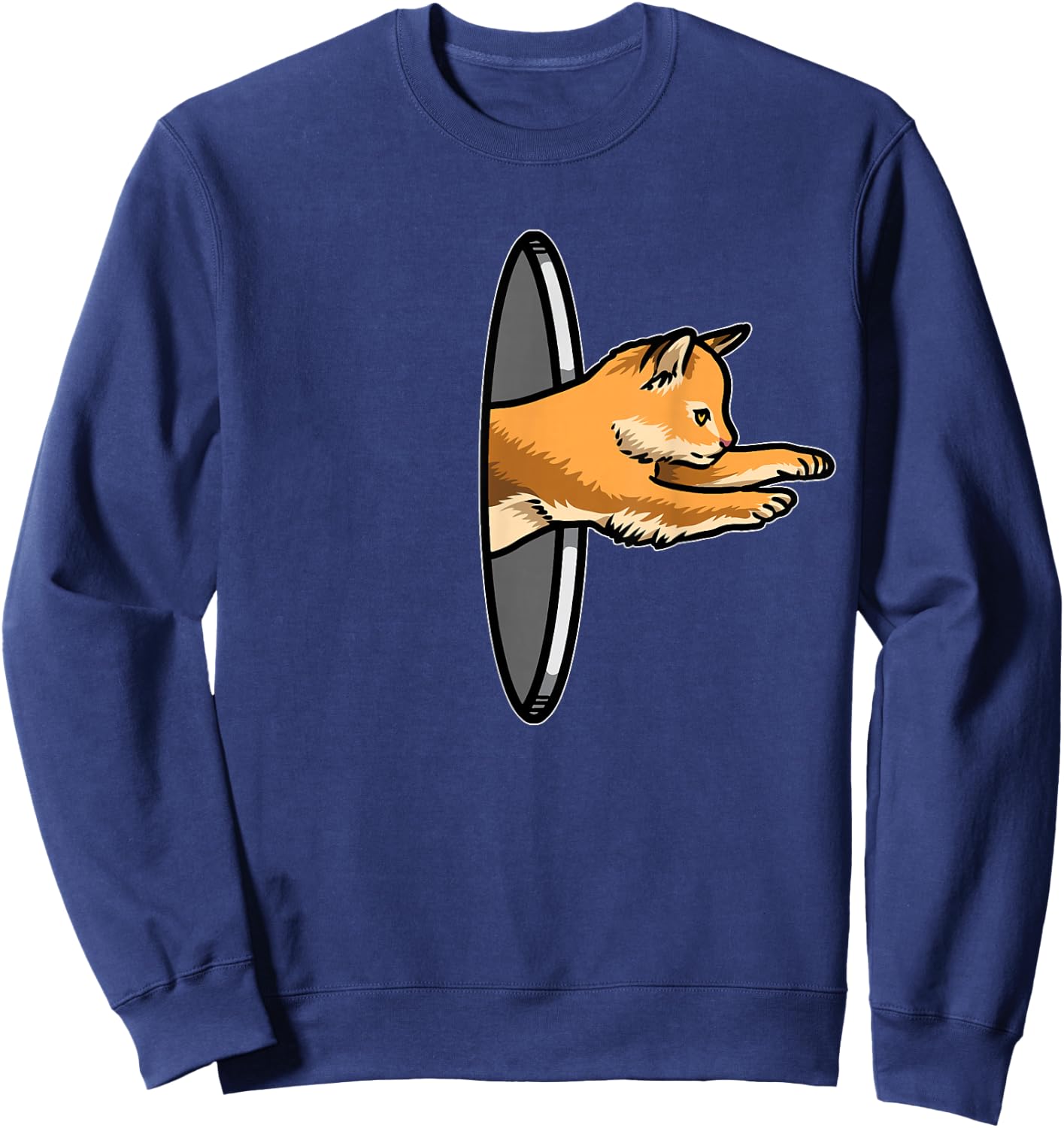 Matching Couple Cat Lover Funny Portal Animal & Her Sweatshirt - Sweatshirt | Navy