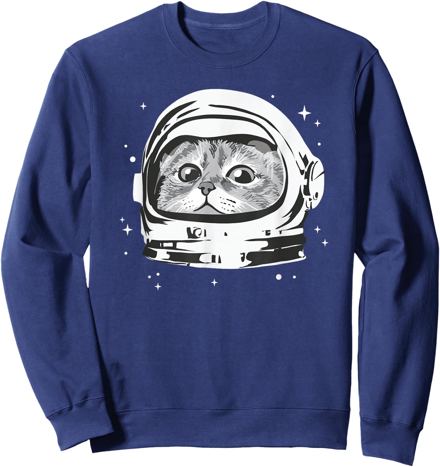 Space Cat Astronaut Funny Graphic Sweatshirt - Sweatshirt | Navy