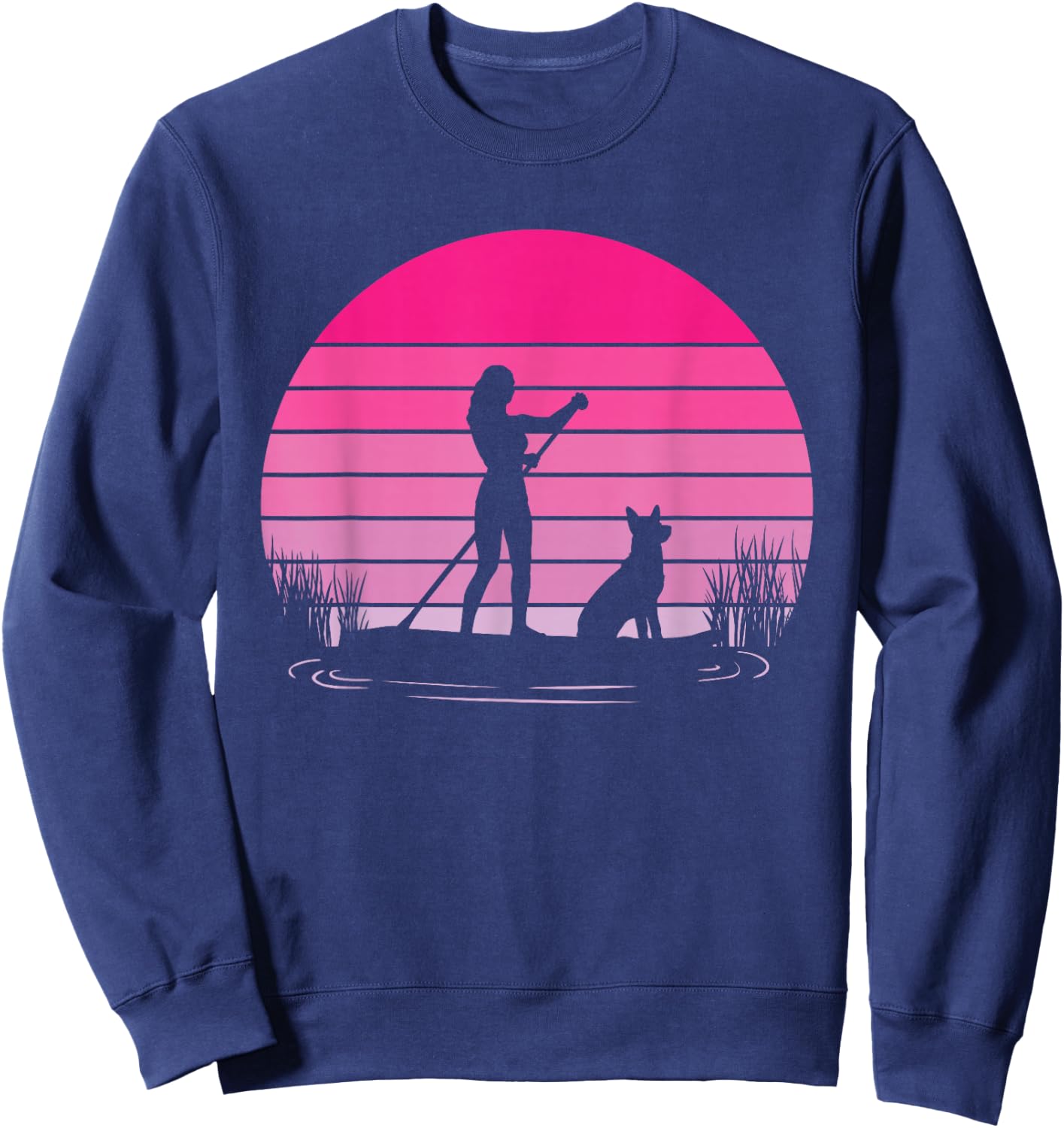 Paddleboarding Dog SUP Stand Up Paddle Board Sweatshirt - Sweatshirt | Navy