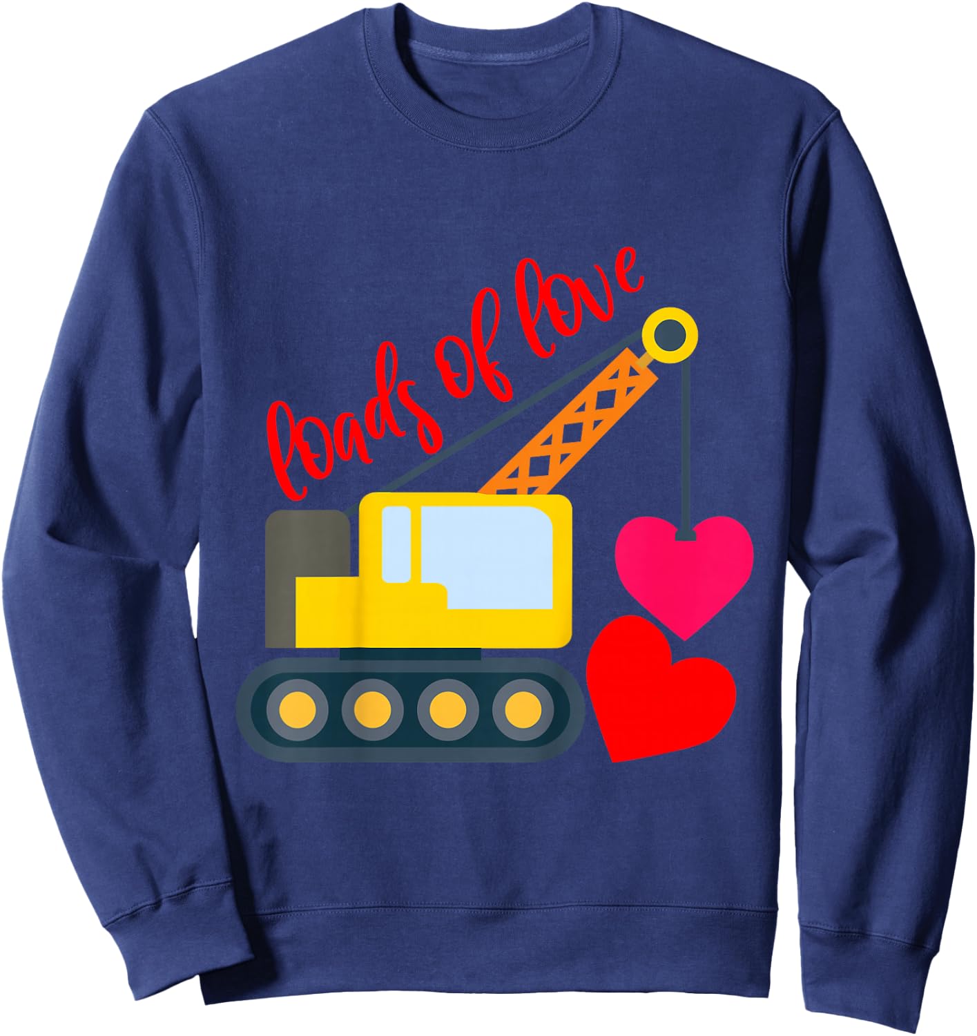 Kids Boys Valentines Day Loads of Love Toddler Girl Truck Hearts Sweatshirt - Sweatshirt | Navy
