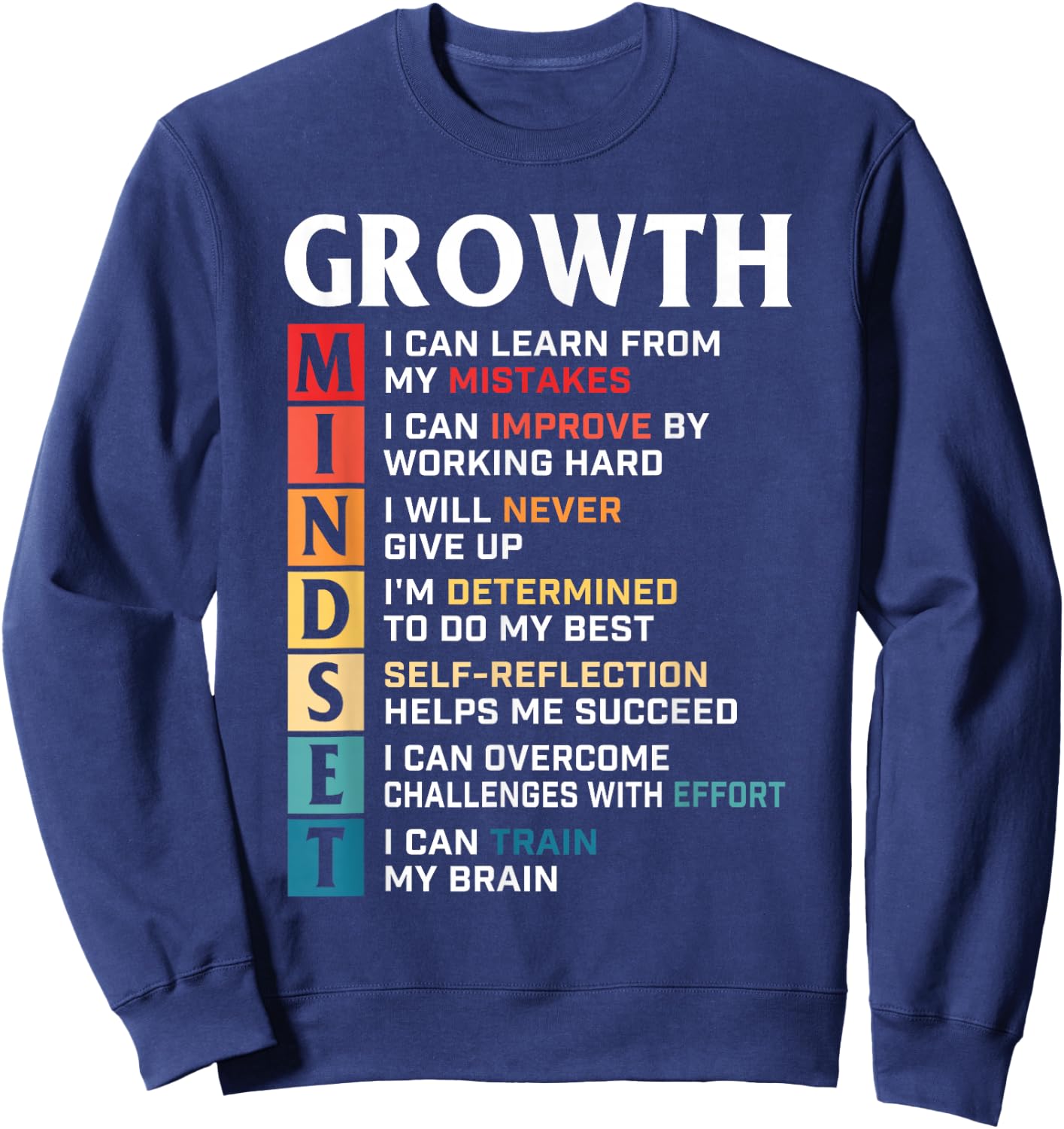 Growth Mindset Definition - Motivational Quote Inspiration Small Sweatshirt - Sweatshirt | Navy