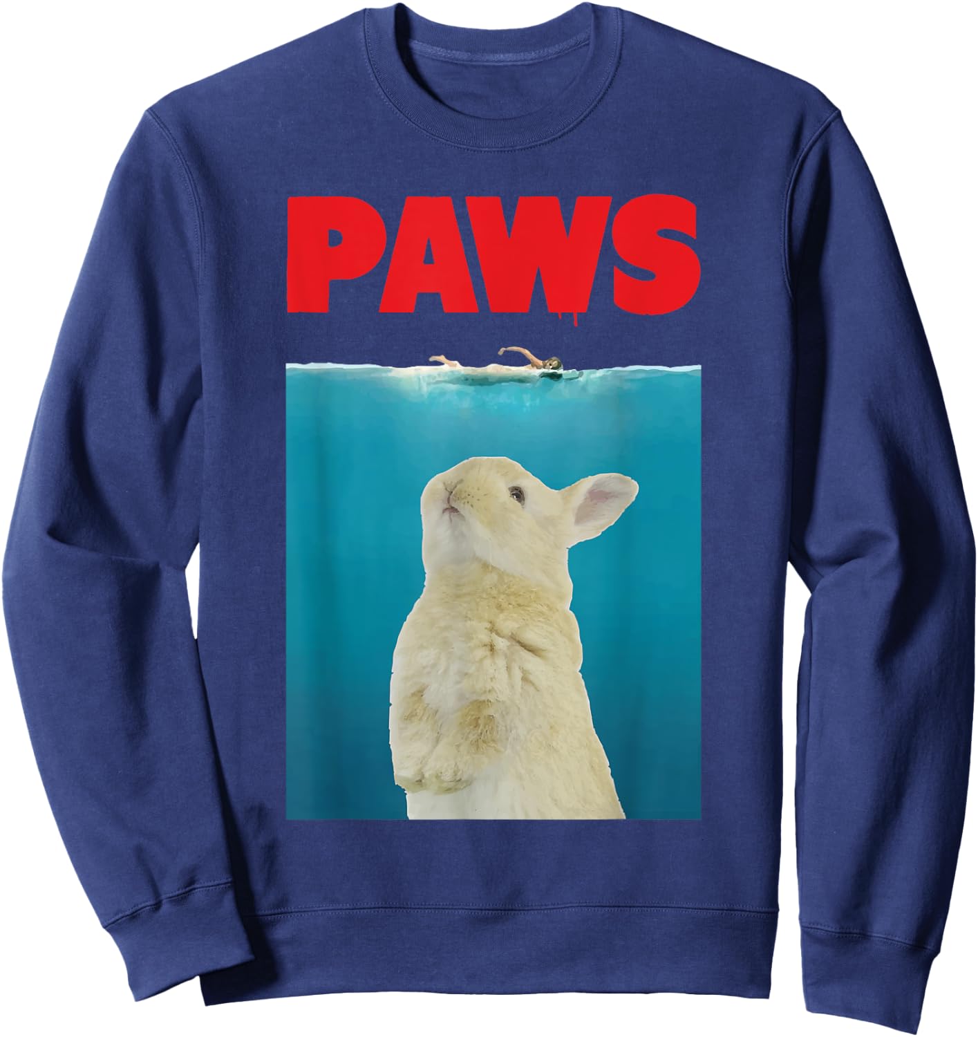 Paws Bunny Funny Parody | Rabbit Lover Gifts Sweatshirt - Sweatshirt | Navy