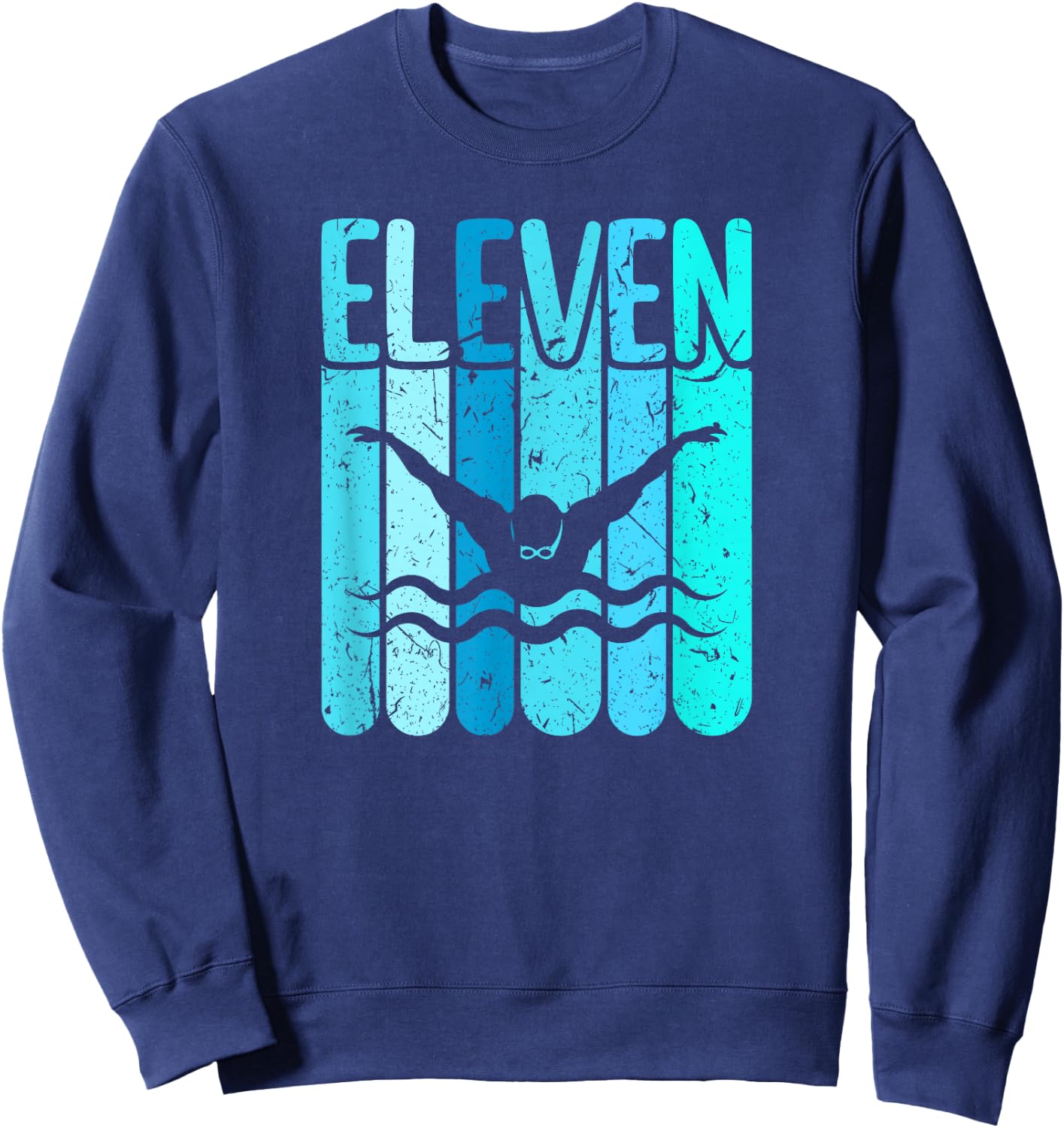 Swimmer 11th Birthday Swimming Sweatshirt - Sweatshirt | Navy