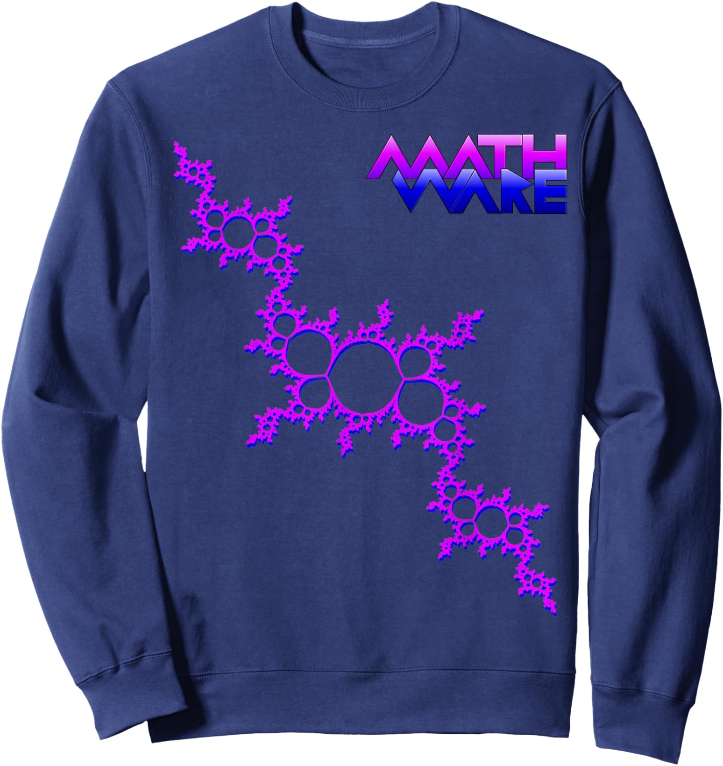 Nerdy MathWare Logo Julia Set Science Math Teacher Geek Gift Women Kids Sweatshirt - Sweatshirt | Navy