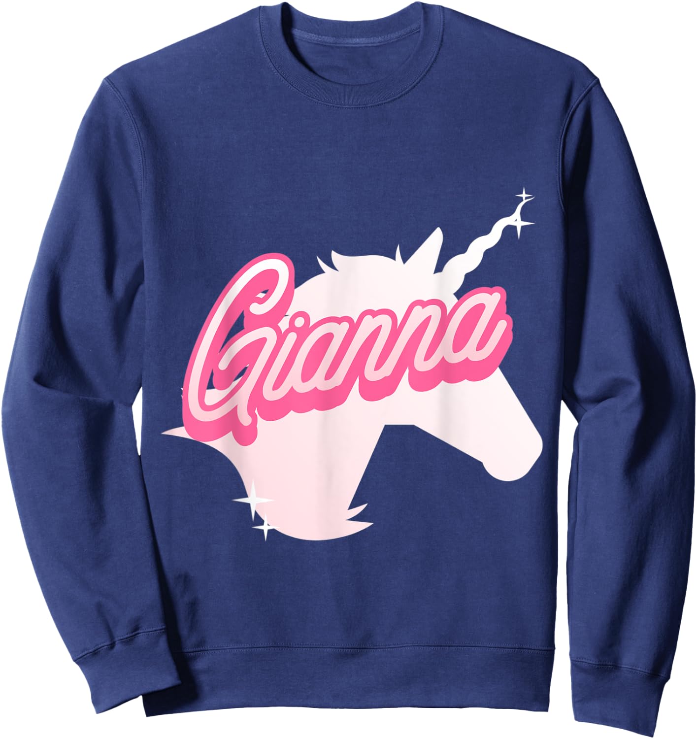 Gianna Name Gift Personalized Unicorn Theme Party Sweatshirt - Sweatshirt | Navy