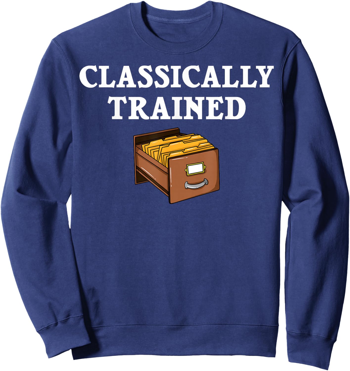 Card Catalog Library Librarian Sweatshirt - Sweatshirt | Navy